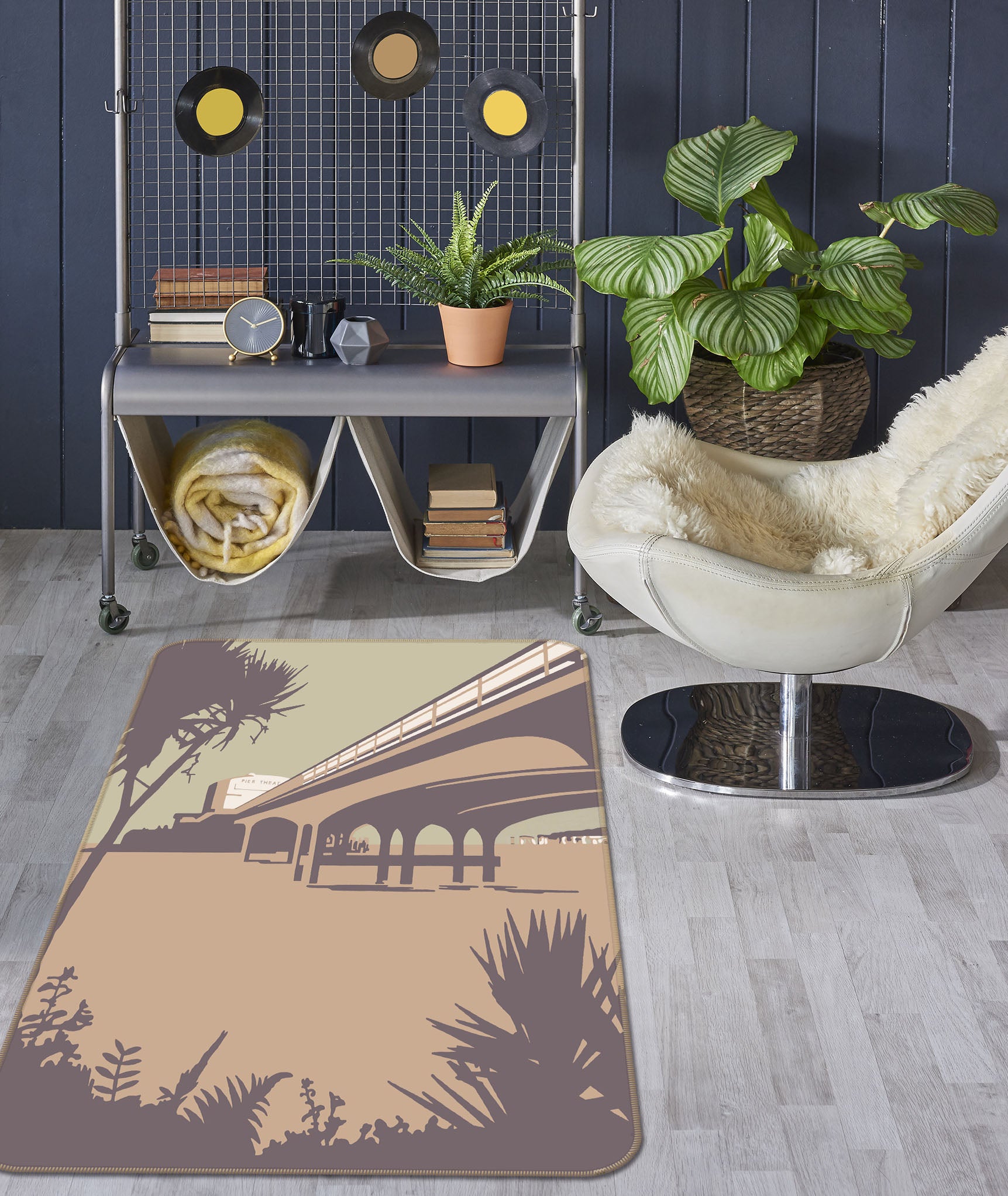 3D Bournemouth Pier Beaches 1105 Steve Read Rug Non Slip Rug Mat