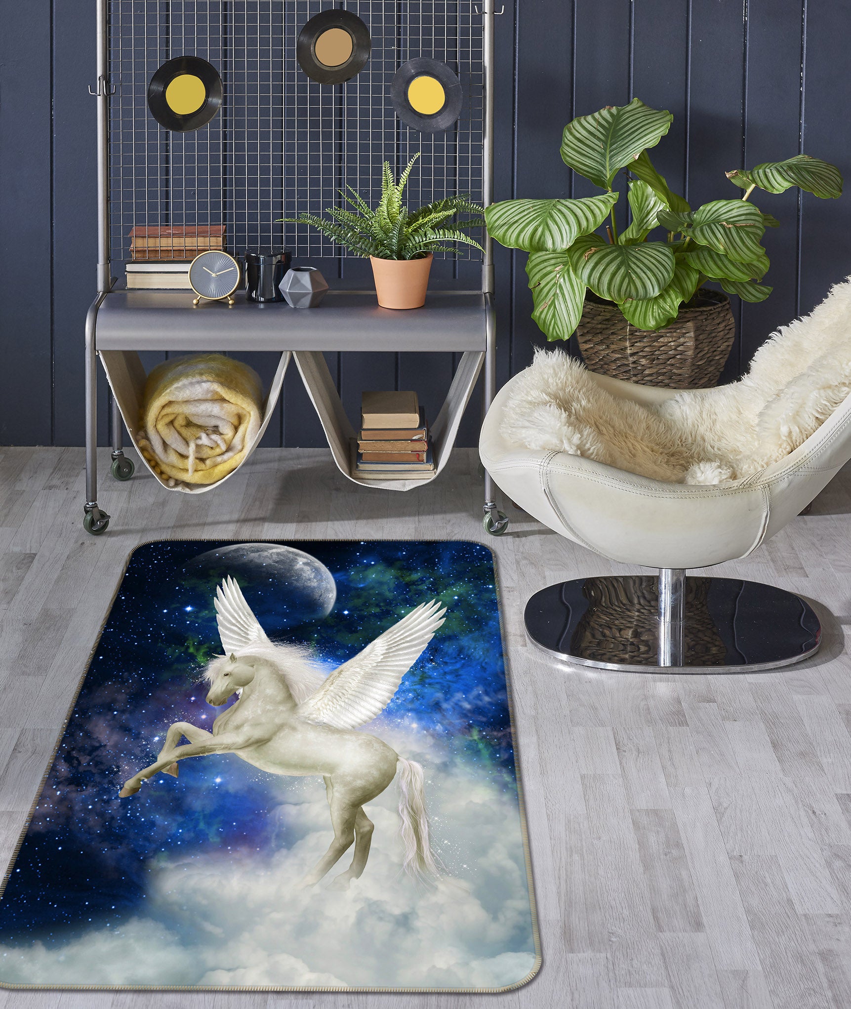 3D Moon Pegasus 168 Animal Non Slip Rug Mat