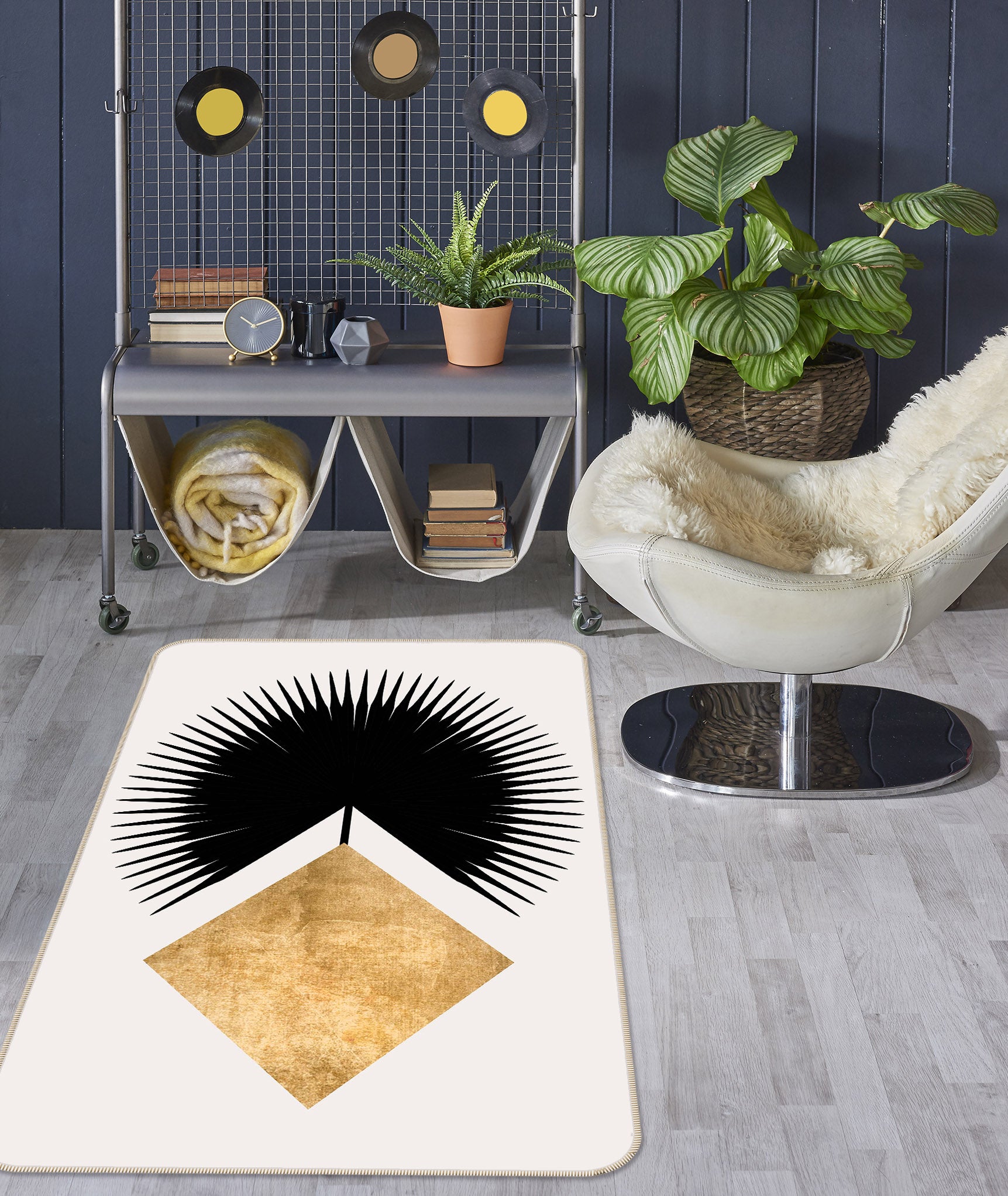 3D Golden Diamond 1111 Boris Draschoff Rug Non Slip Rug Mat