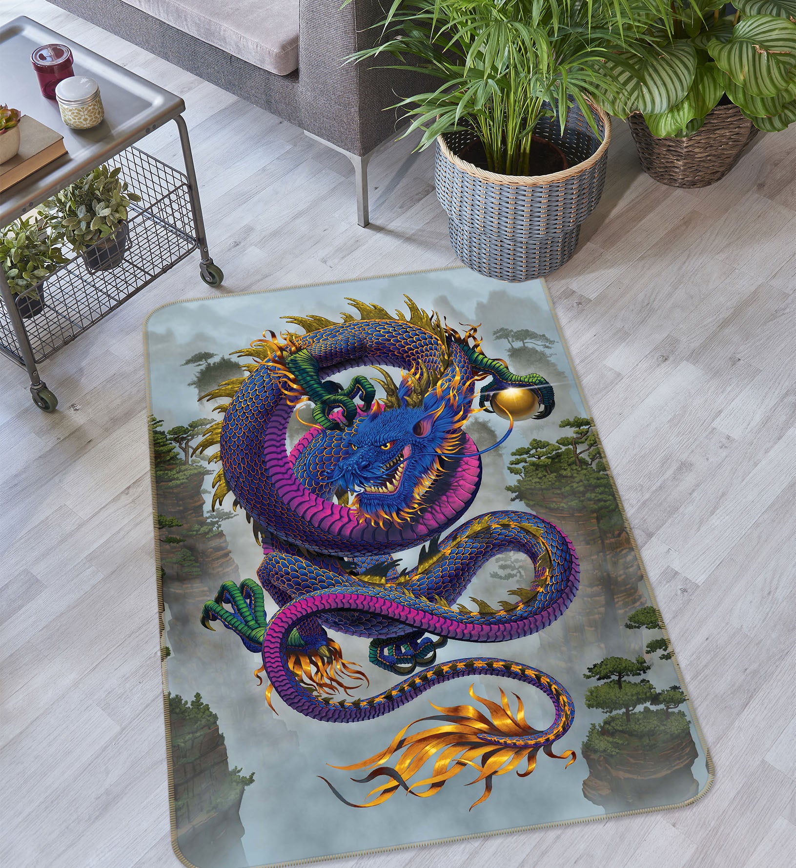 3D Good Fortune Dragon Def 1039 Vincent Hie Rug Non Slip Rug Mat