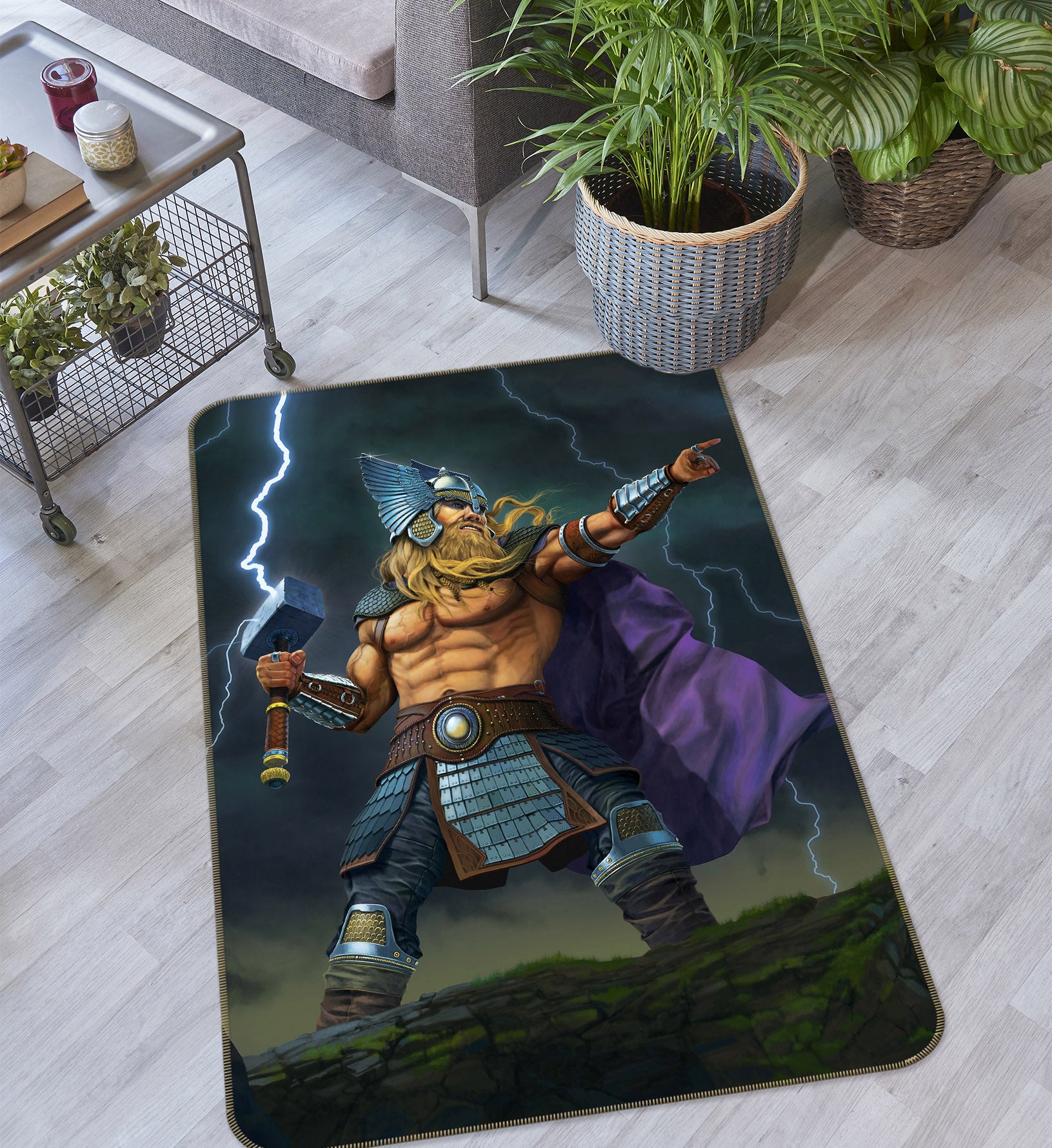 3D Thor God Of Thunder 1073 Vincent Hie Rug Non Slip Rug Mat