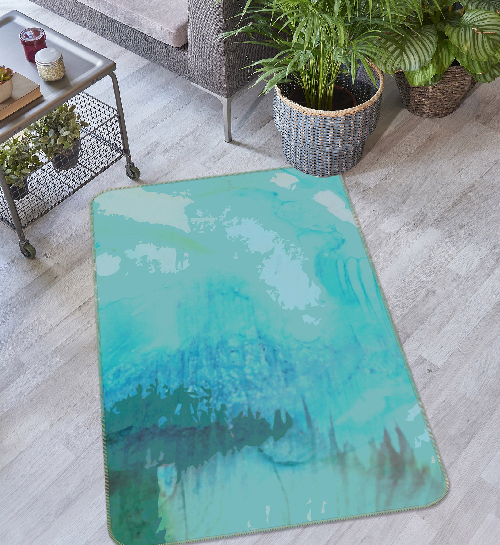 3D Blue Calm 71032 Shandra Smith Rug Non Slip Rug Mat