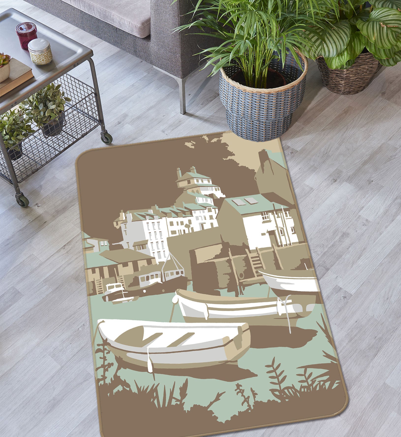 3D Polperro 1132 Steve Read Rug Non Slip Rug Mat