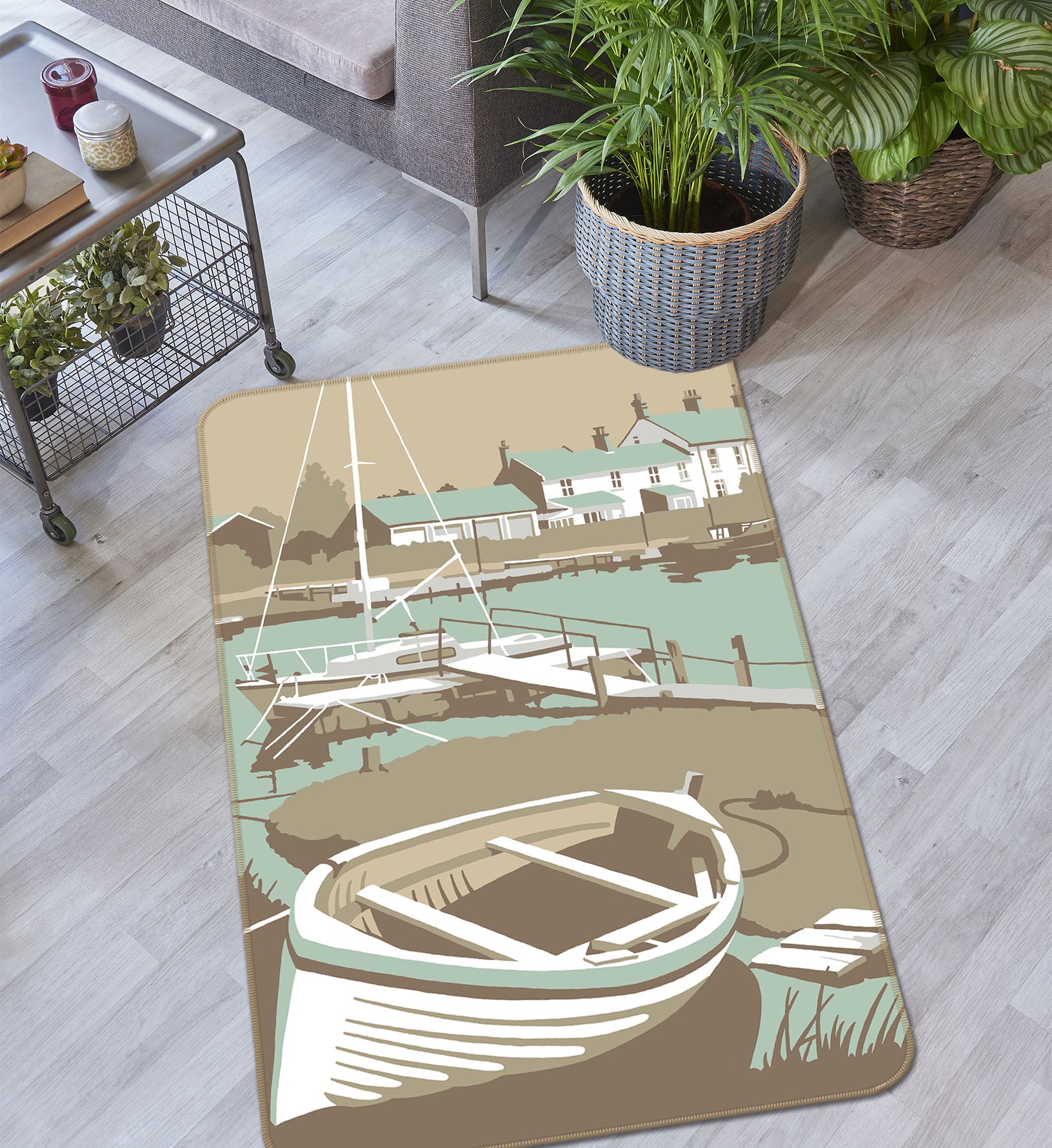 3D Southwold Harbour 1008 Steve Read Rug Non Slip Rug Mat