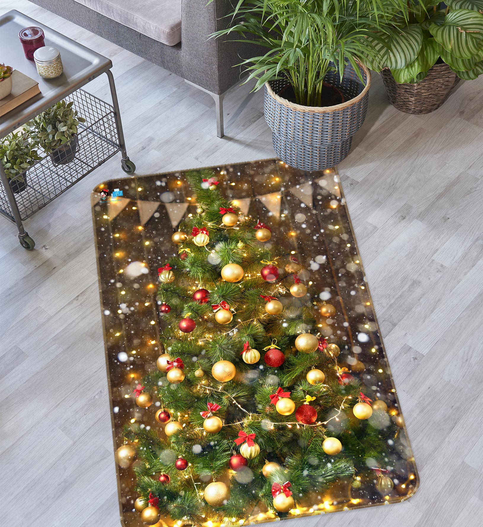 3D Ball 56196 Christmas Non Slip Rug Mat Xmas