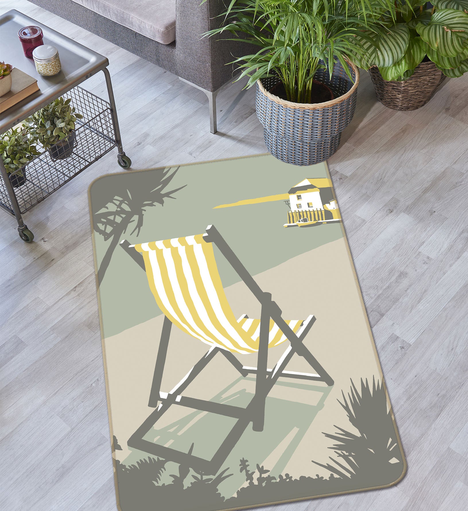 3D Rock Deckchair 1137 Steve Read Rug Non Slip Rug Mat