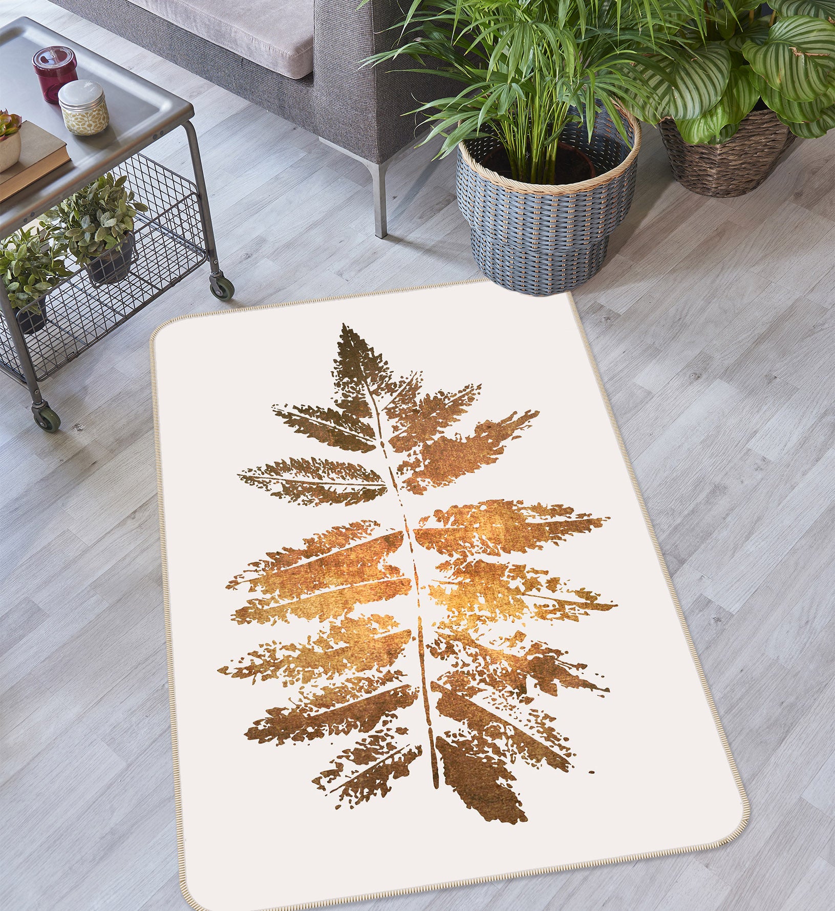 3D Leaf Pattern 1093 Boris Draschoff Rug Non Slip Rug Mat
