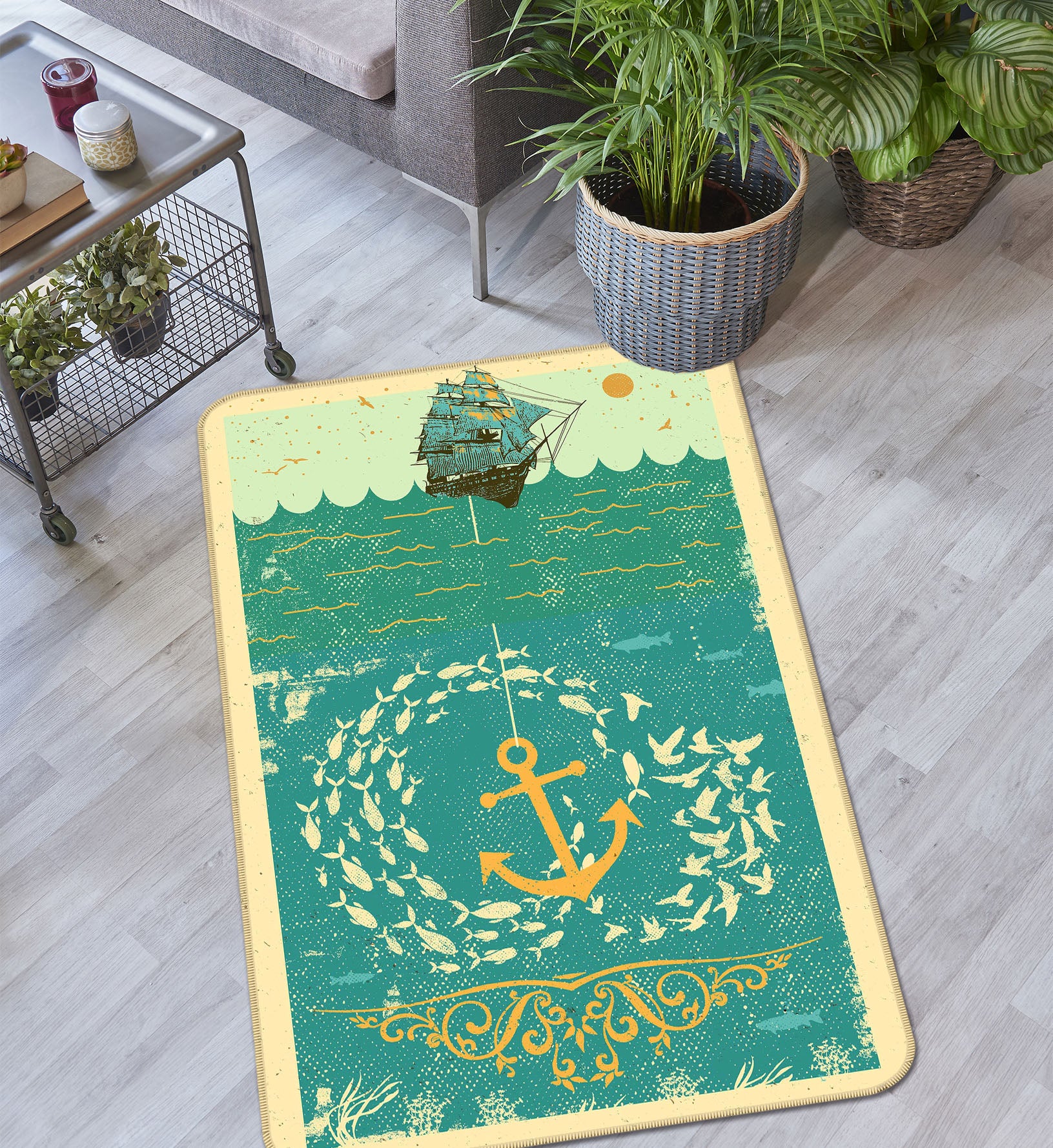 3D School Of Fish 1006 Showdeer Rug Non Slip Rug Mat