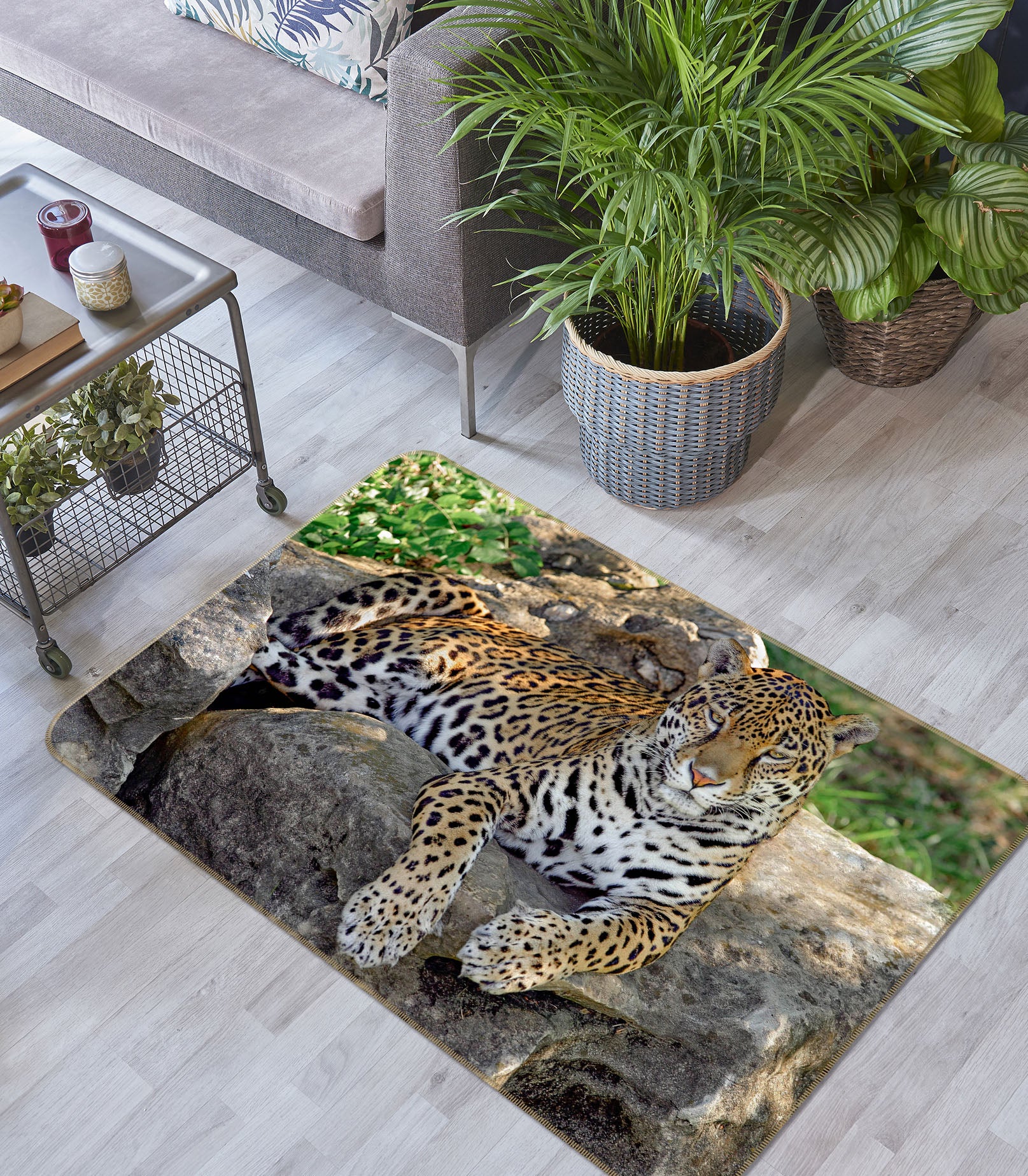 3D Leopard Stone 071 Animal Non Slip Rug Mat