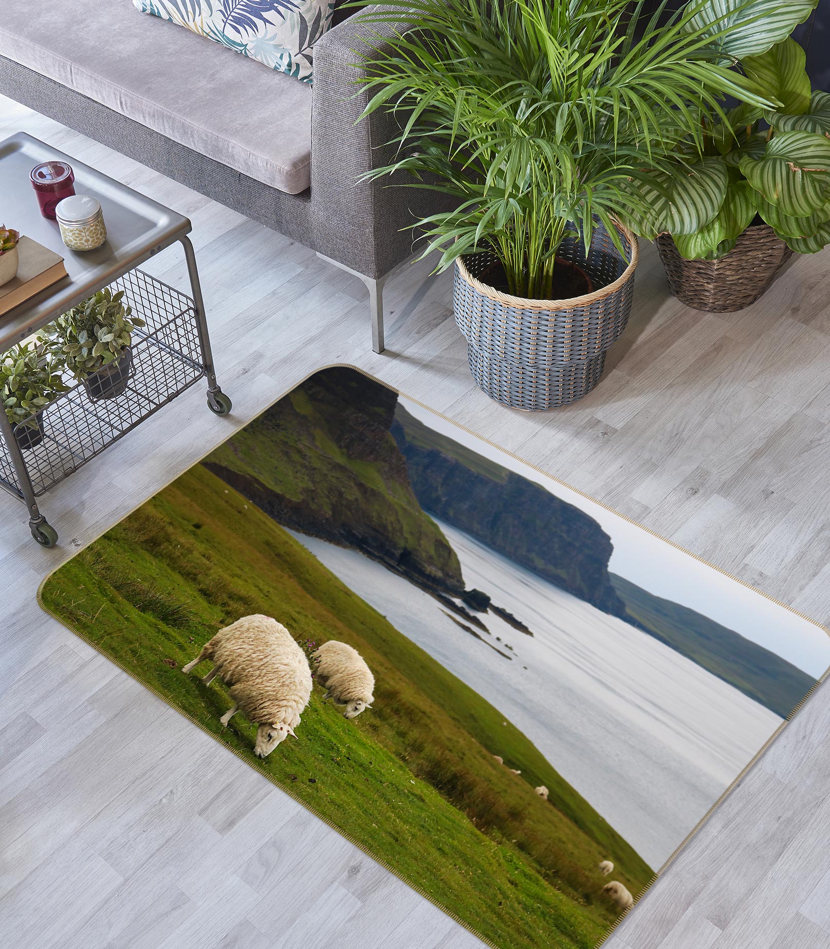 3D Scottish Sheep 1020 Jerry LoFaro Rug Non Slip Rug Mat