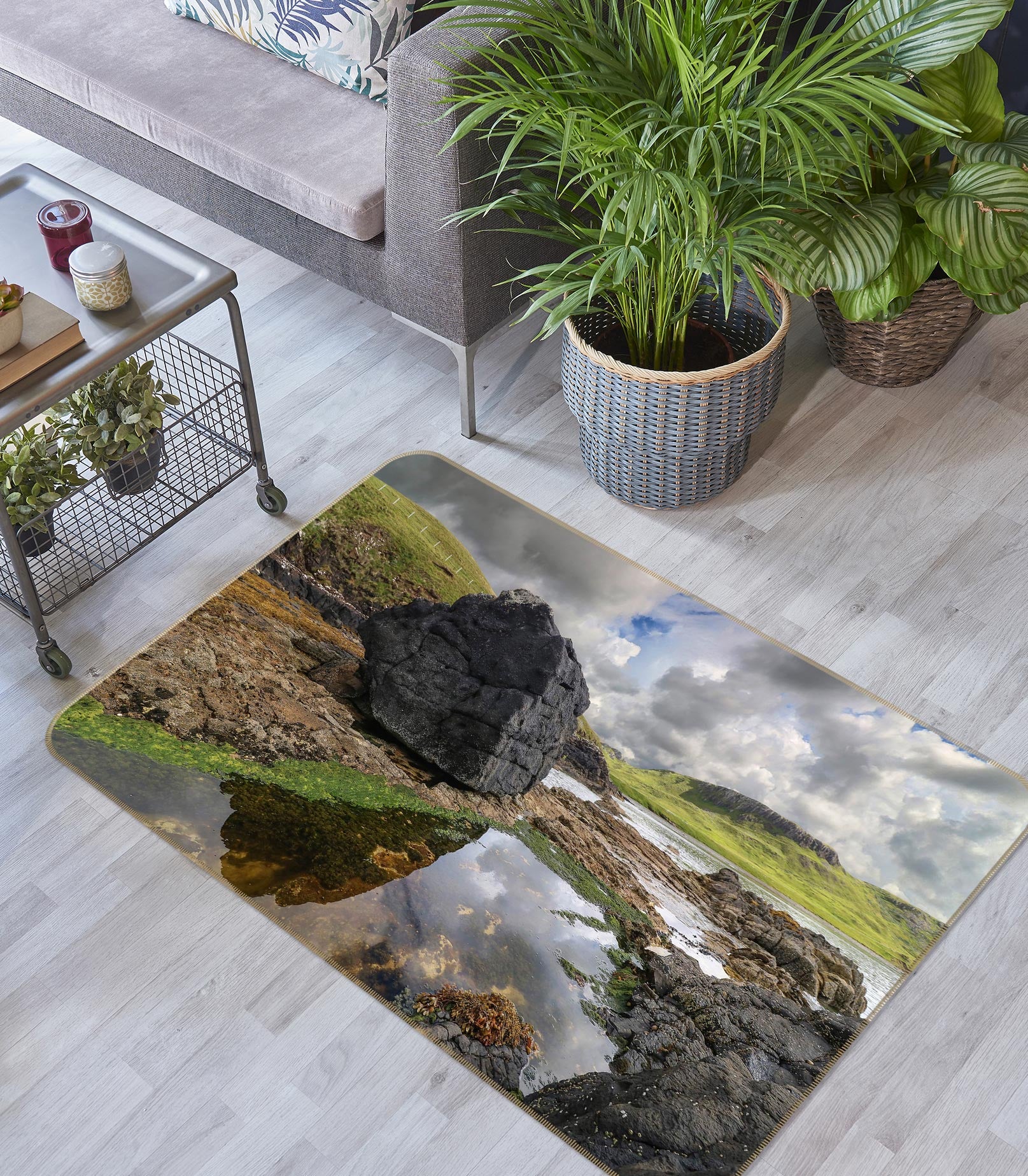 3D Stone Valley River 1011 Jerry LoFaro Rug Non Slip Rug Mat
