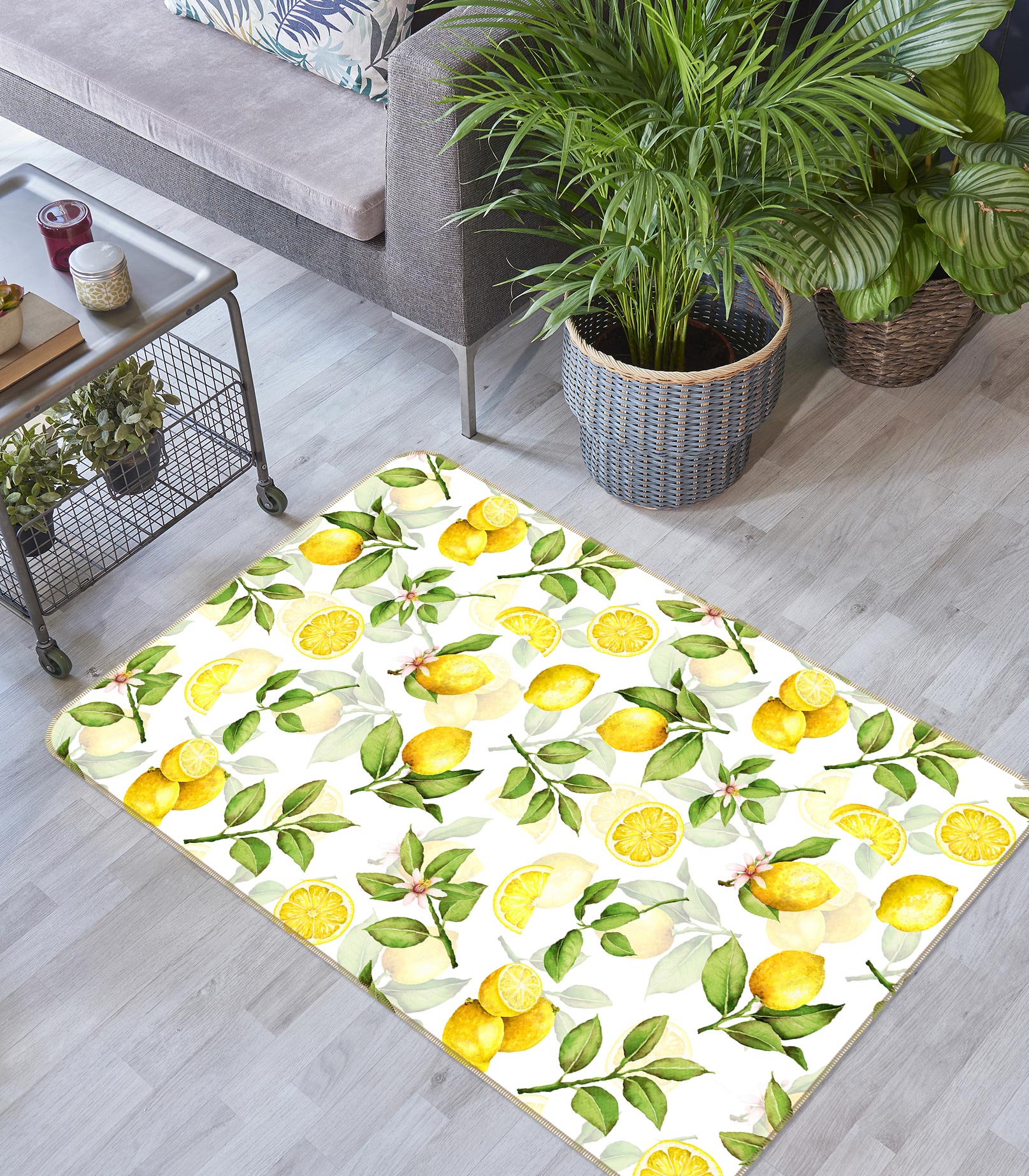 3D Lemon Fruit 158 Uta Naumann Rug Non Slip Rug Mat