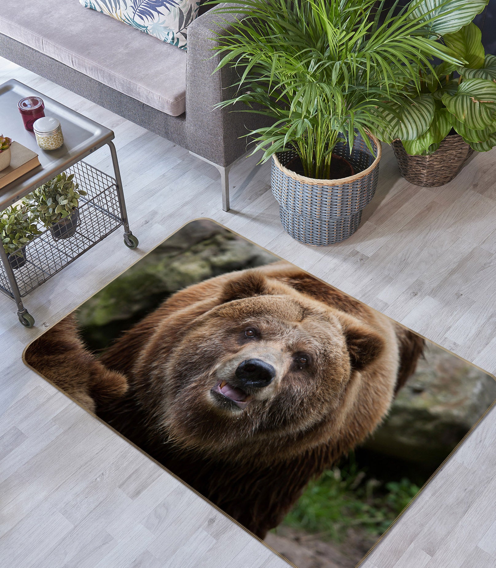 3D Fat Bear 063 Animal Non Slip Rug Mat