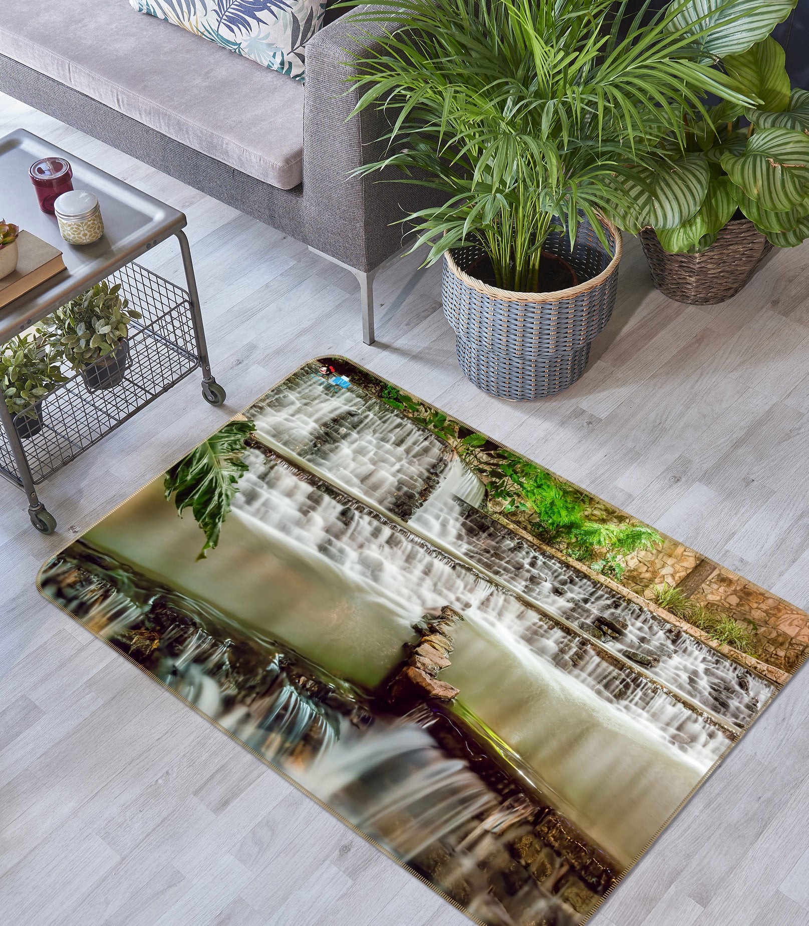 3D Waterfall River 5138 Beth Sheridan Rug Non Slip Rug Mat