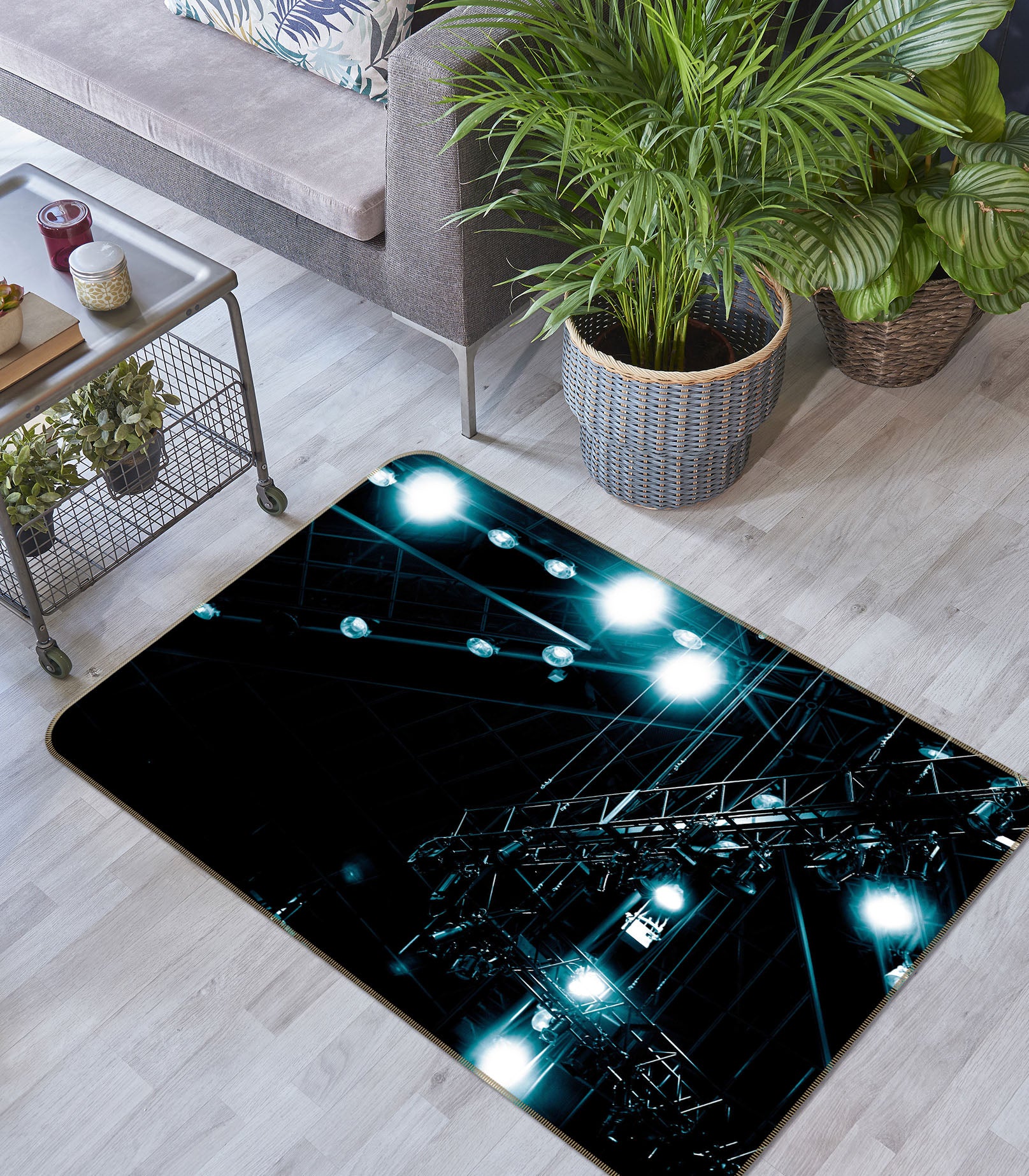 3D Dark Night 1011 Noirblanc777 Rug Non Slip Rug Mat
