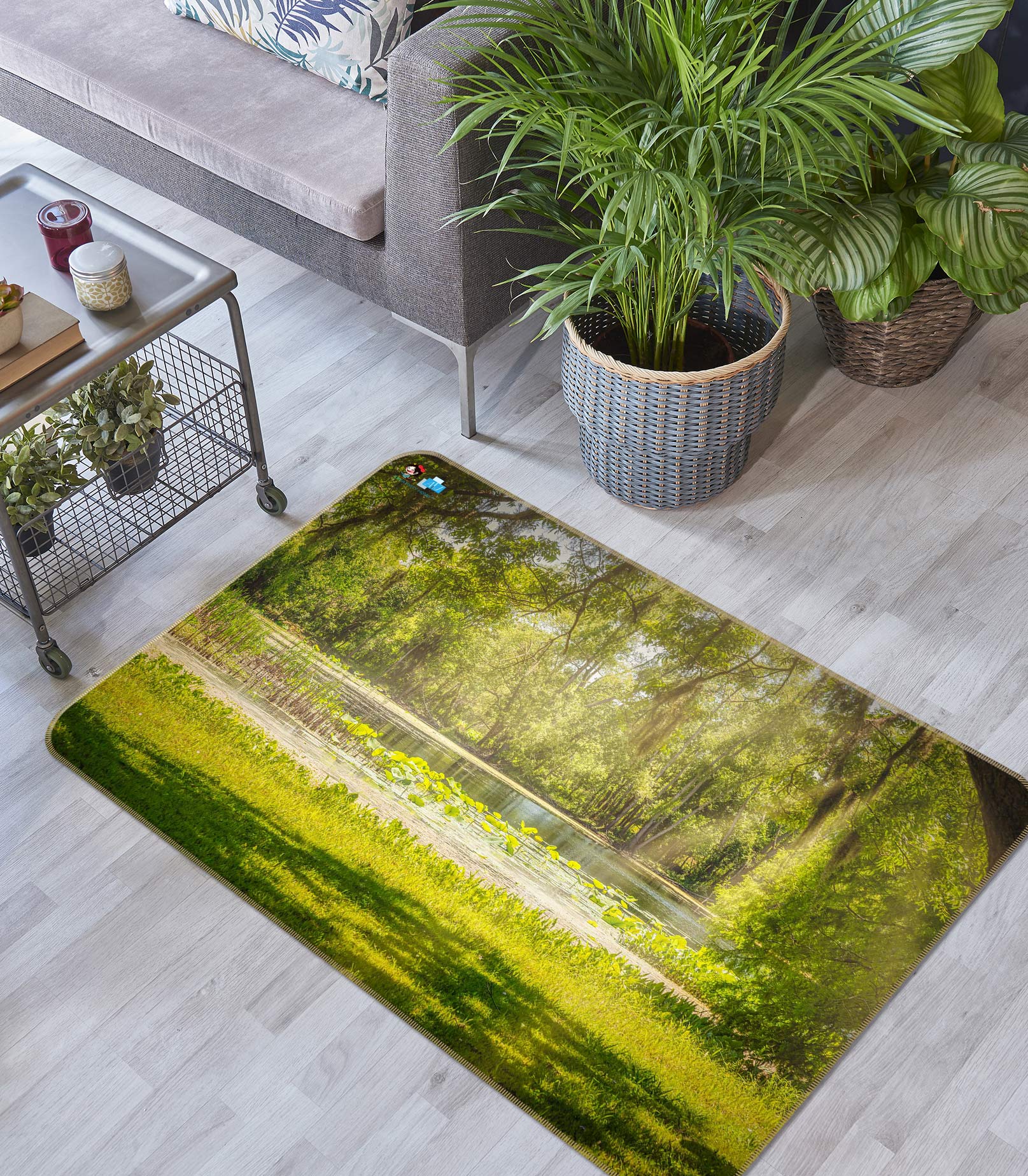 3D Green Lawn Lake 5151 Beth Sheridan Rug Non Slip Rug Mat
