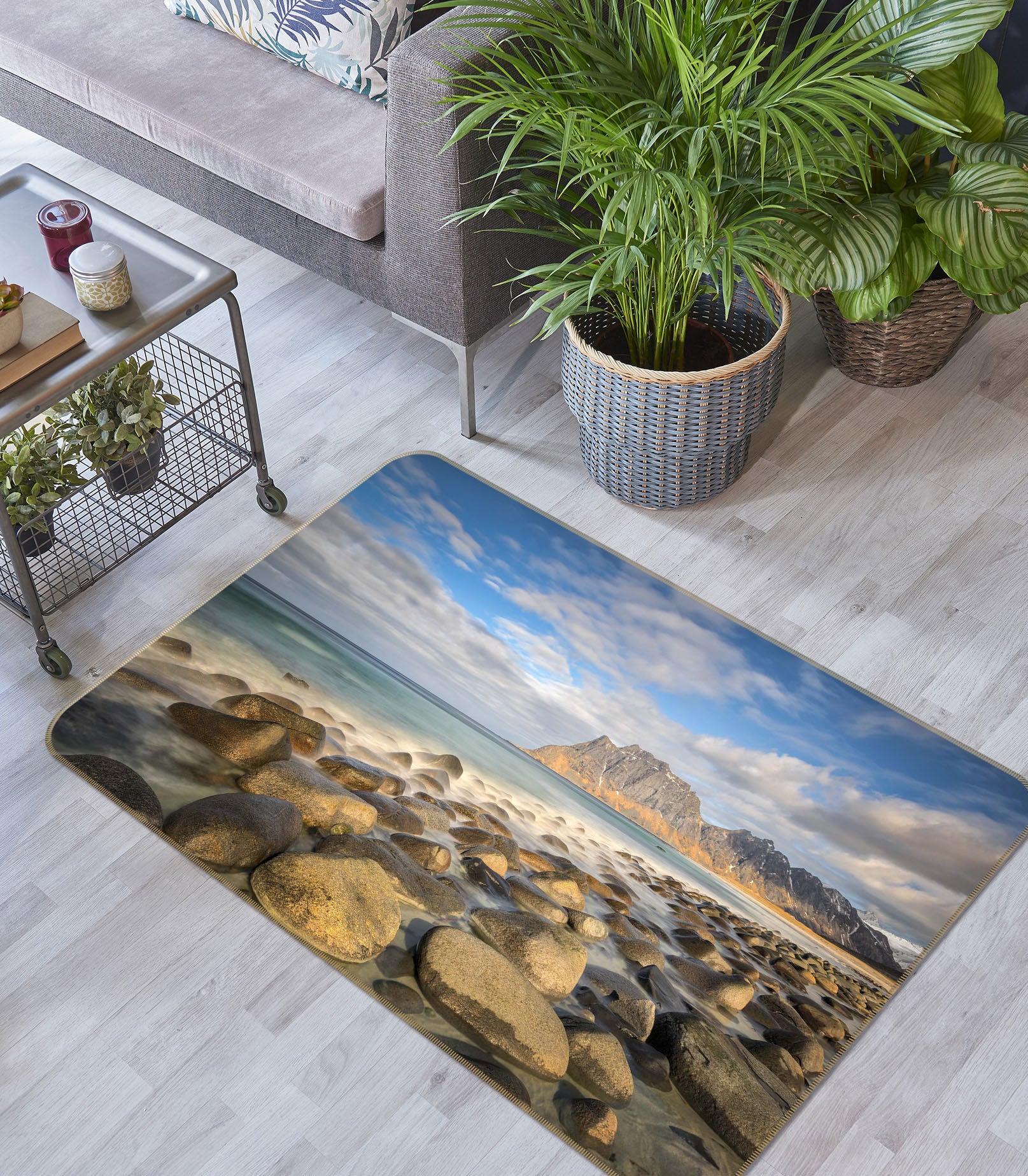3D Sea Stones 1156 Marco Carmassi Rug Non Slip Rug Mat
