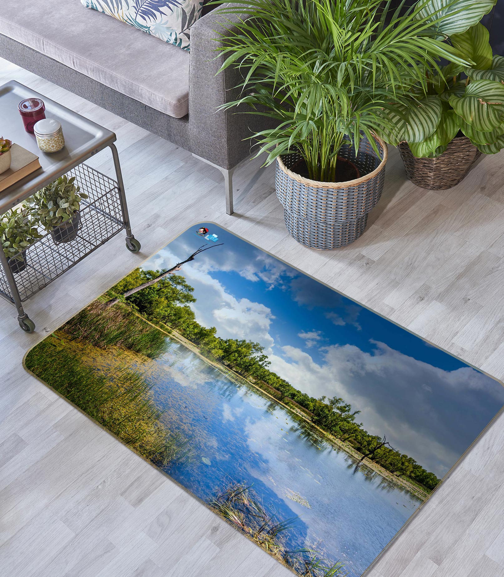 3D Cloud Lake 5107 Beth Sheridan Rug Non Slip Rug Mat