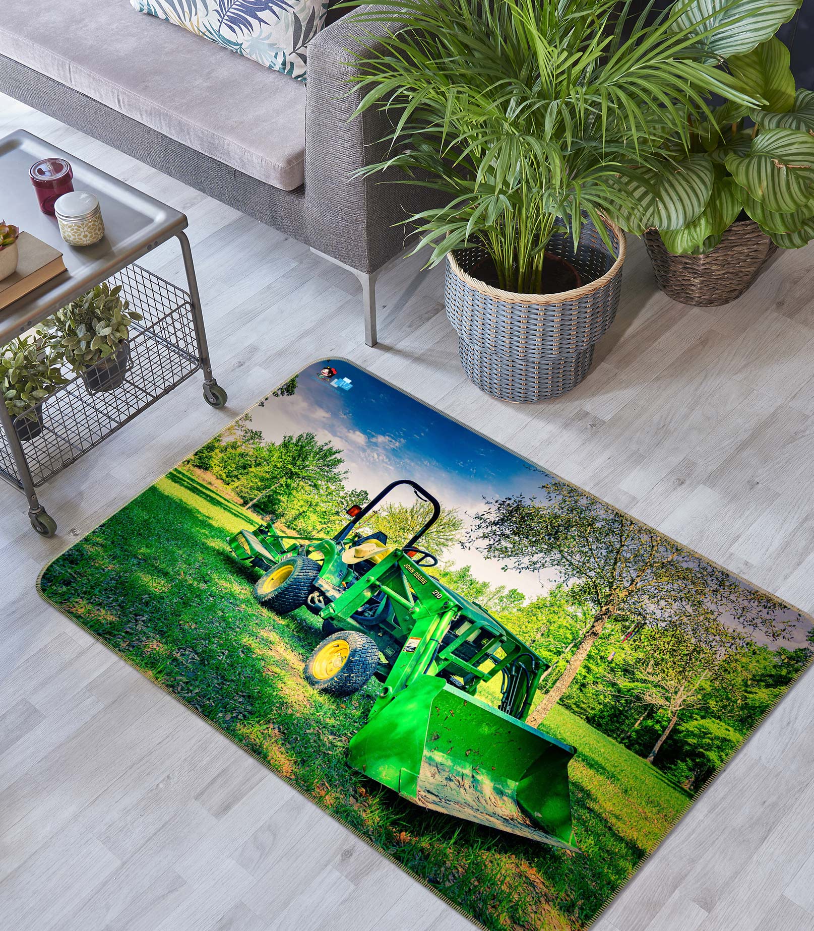 3D Lawn Tractor 5121 Beth Sheridan Rug Non Slip Rug Mat