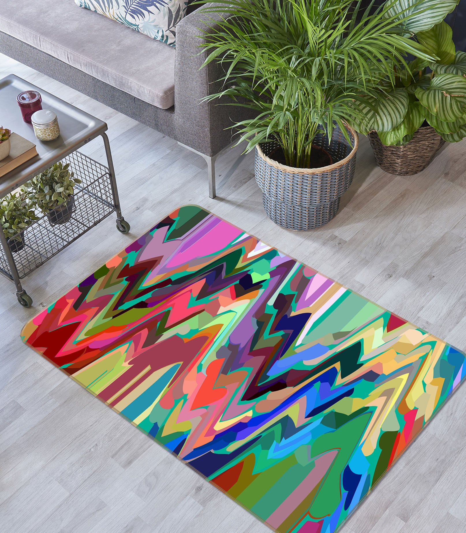 3D Colored Trees 71026 Shandra Smith Rug Non Slip Rug Mat