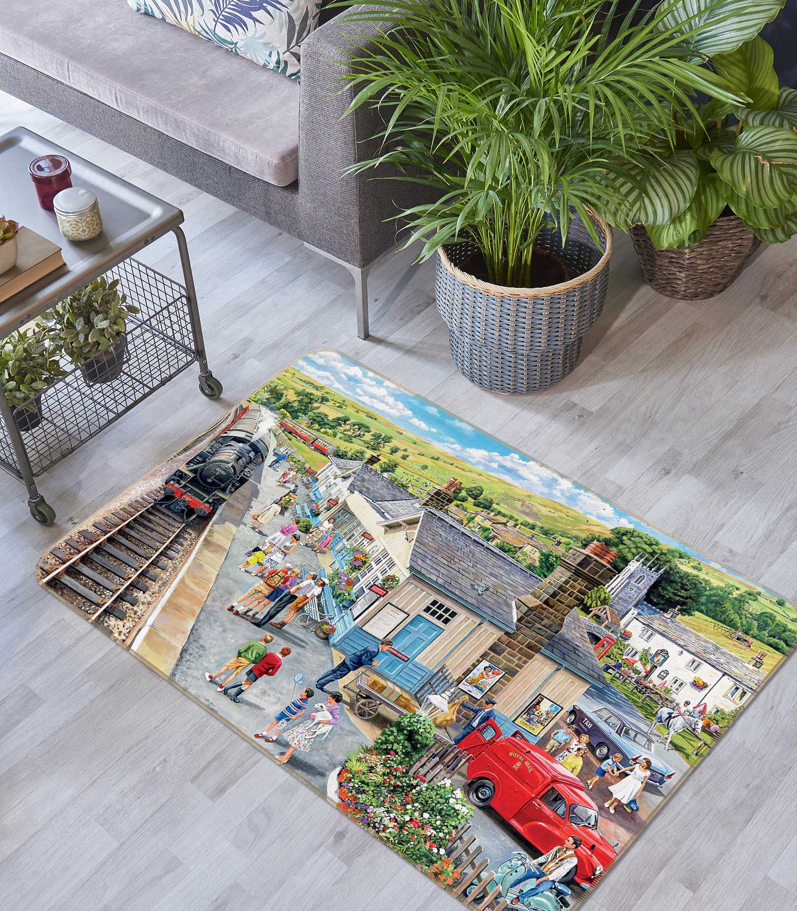 3D The Village Station 1125 Trevor Mitchell Rug Non Slip Rug Mat