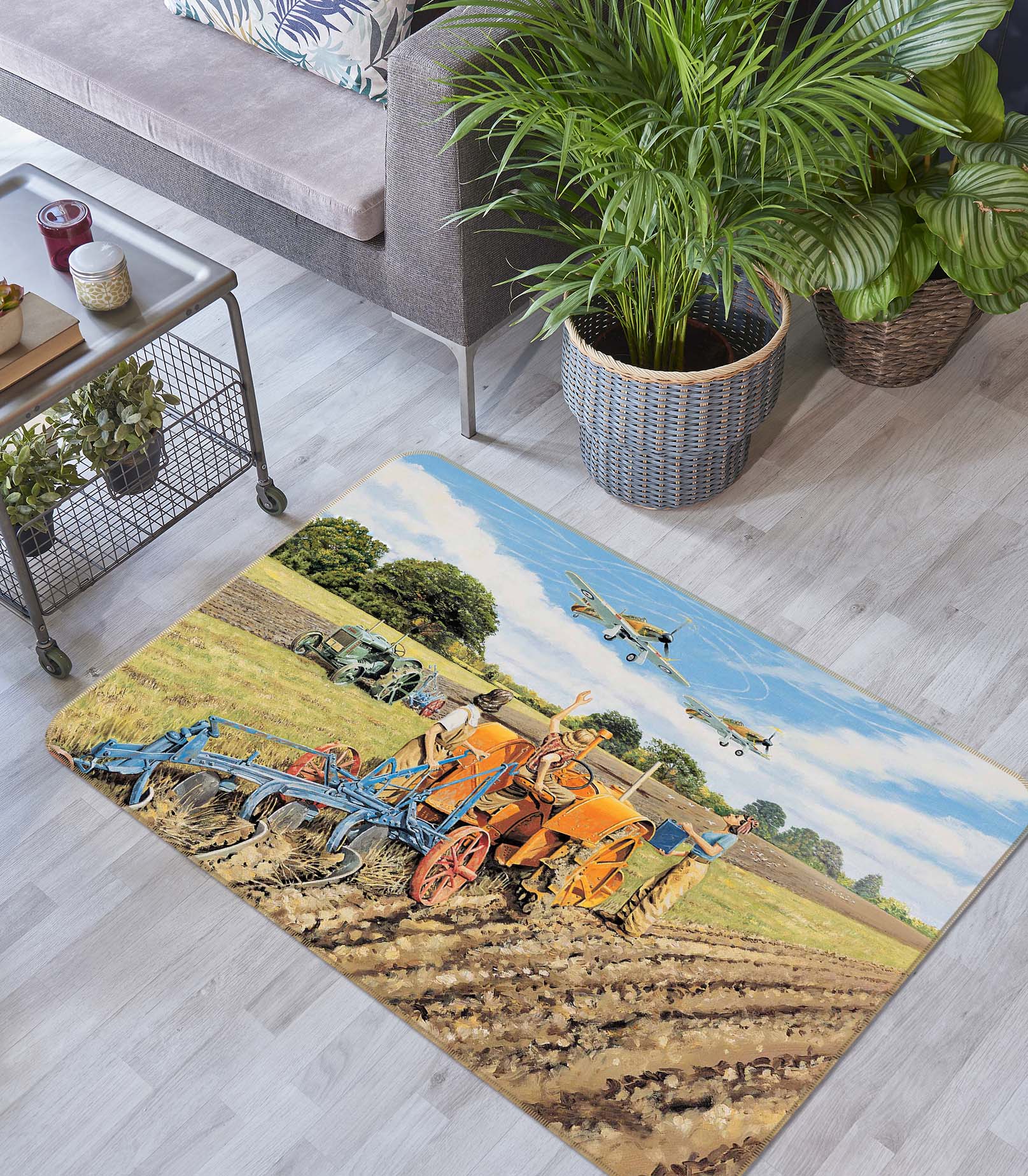 3D Ploughing For Britain 1096 Trevor Mitchell Rug Non Slip Rug Mat
