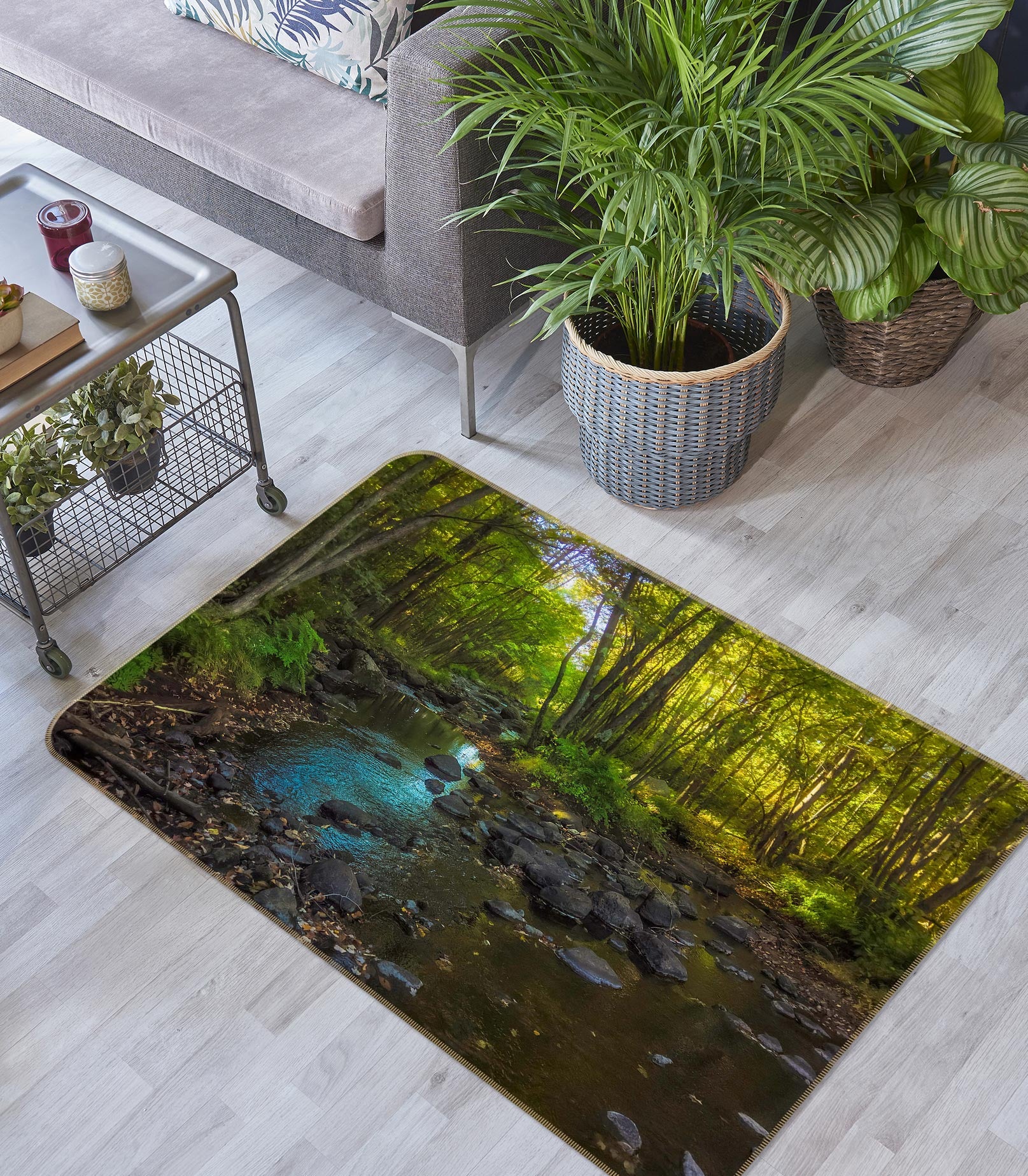 3D Peaceful Stream 1015 Jerry LoFaro Rug Non Slip Rug Mat