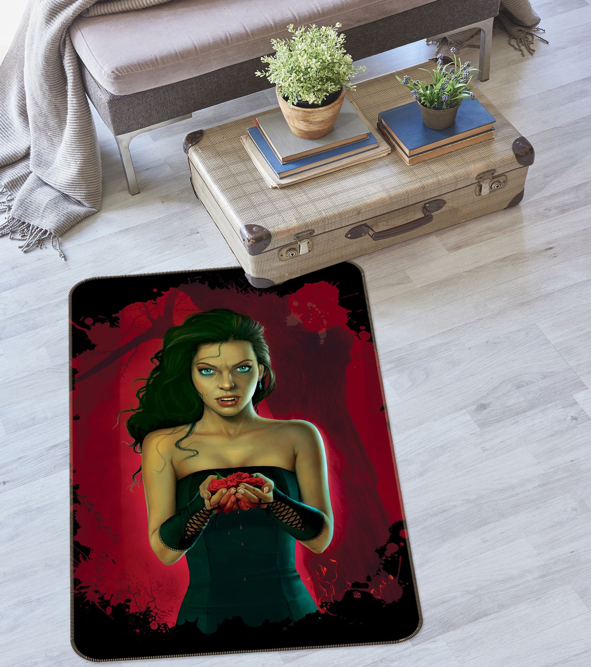 3D Blood Roses 1012 Vincent Hie Rug Non Slip Rug Mat Mat AJ Creativity Home