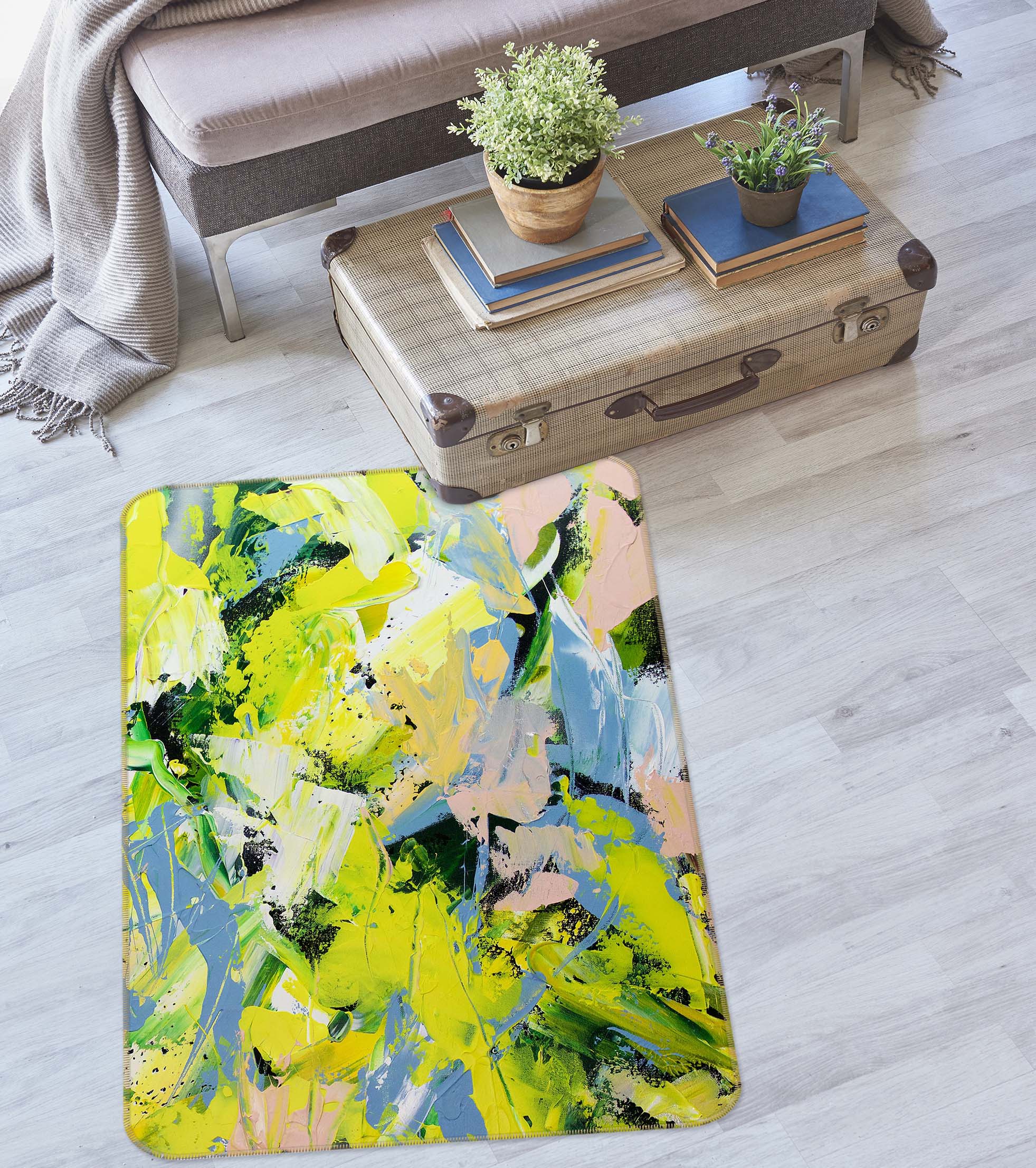 3D Spring Colors 3023 Allan P. Friedlander Rug Non Slip Rug Mat