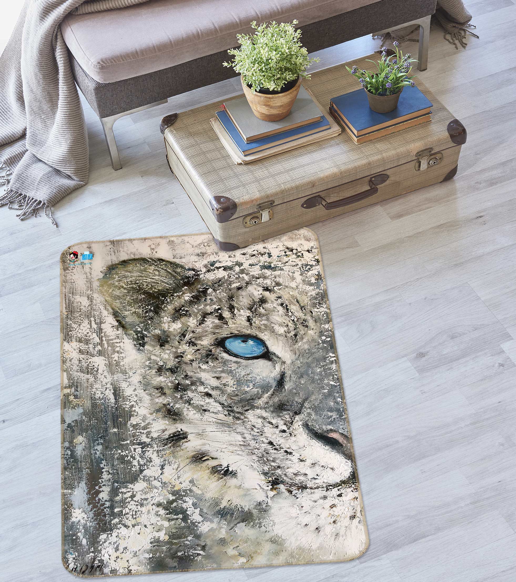 3D Leopard Eyes 1197 Skromova Marina Rug Non Slip Rug Mat