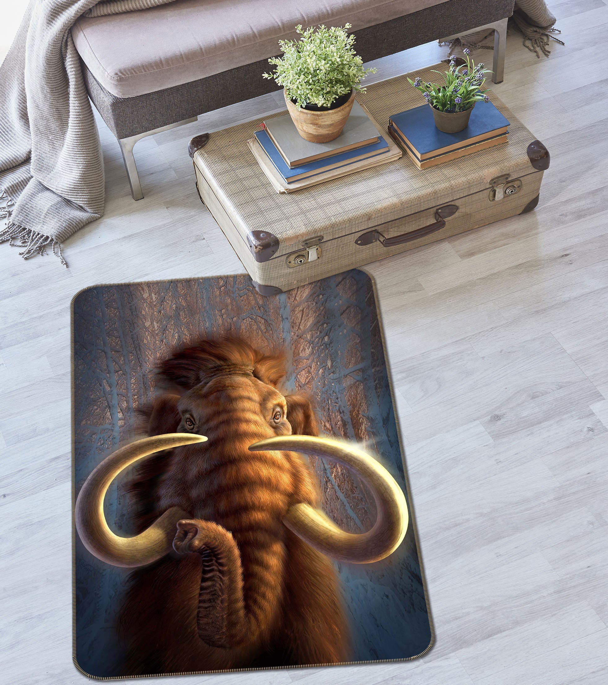 3D Mammoth 1073 Jerry LoFaro Rug Non Slip Rug Mat