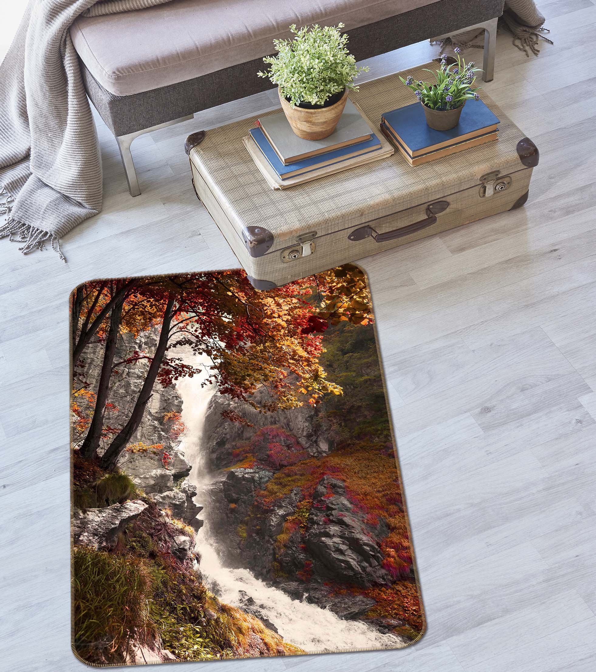 3D Canyon Stream 1178 Marco Carmassi Rug Non Slip Rug Mat