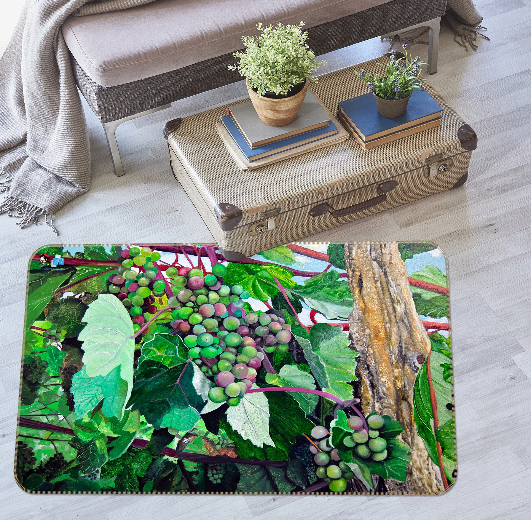 3D Grape 11136 Matthew Holden Bates Rug Non Slip Rug Mat