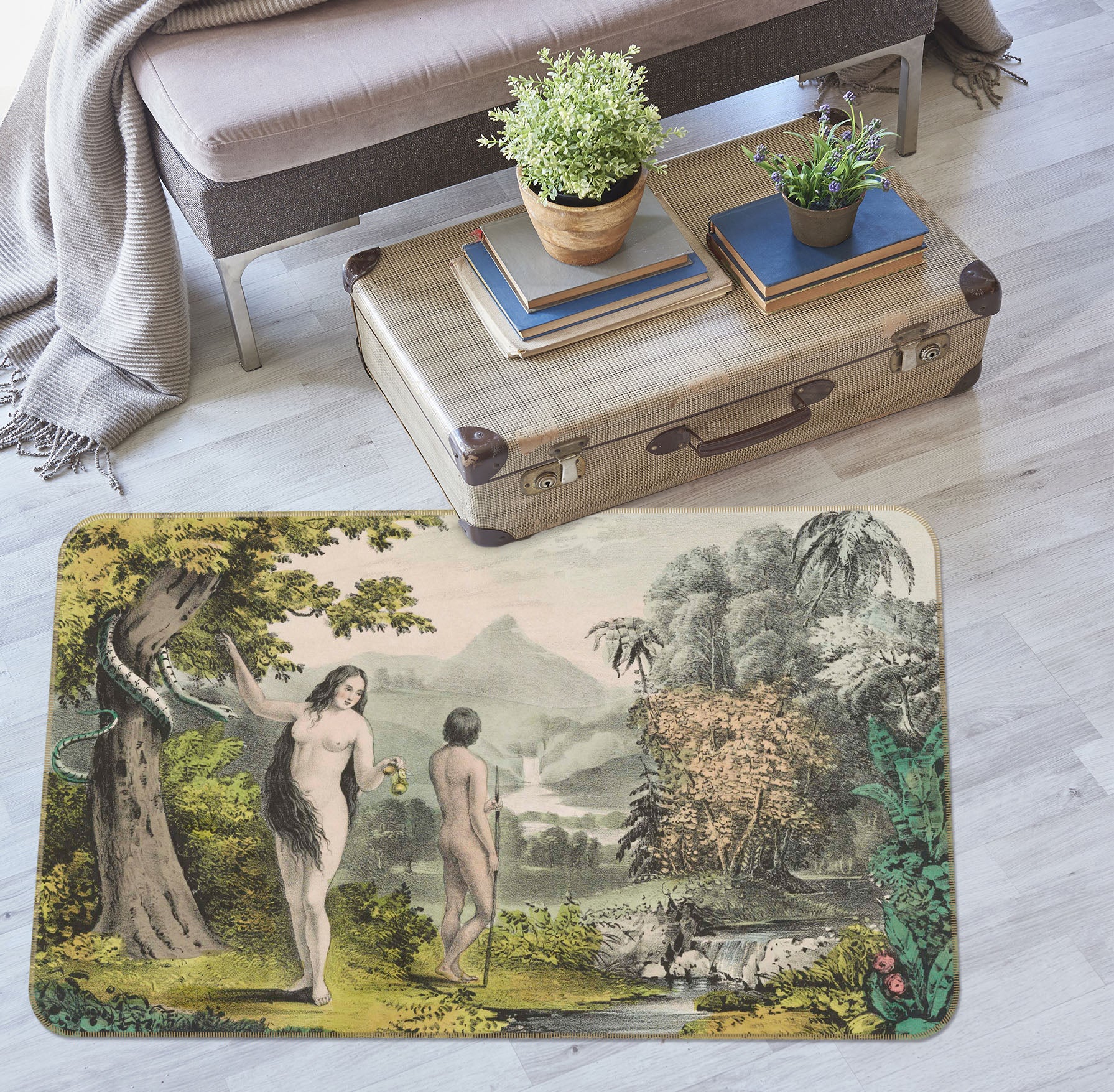 3D Myth Eve Adam 1049 Andrea haase Rug Non Slip Rug Mat