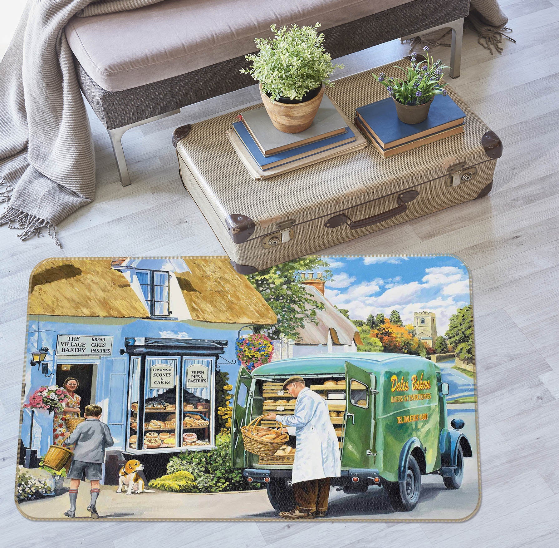 3D The Village Bakery 1121 Trevor Mitchell Rug Non Slip Rug Mat