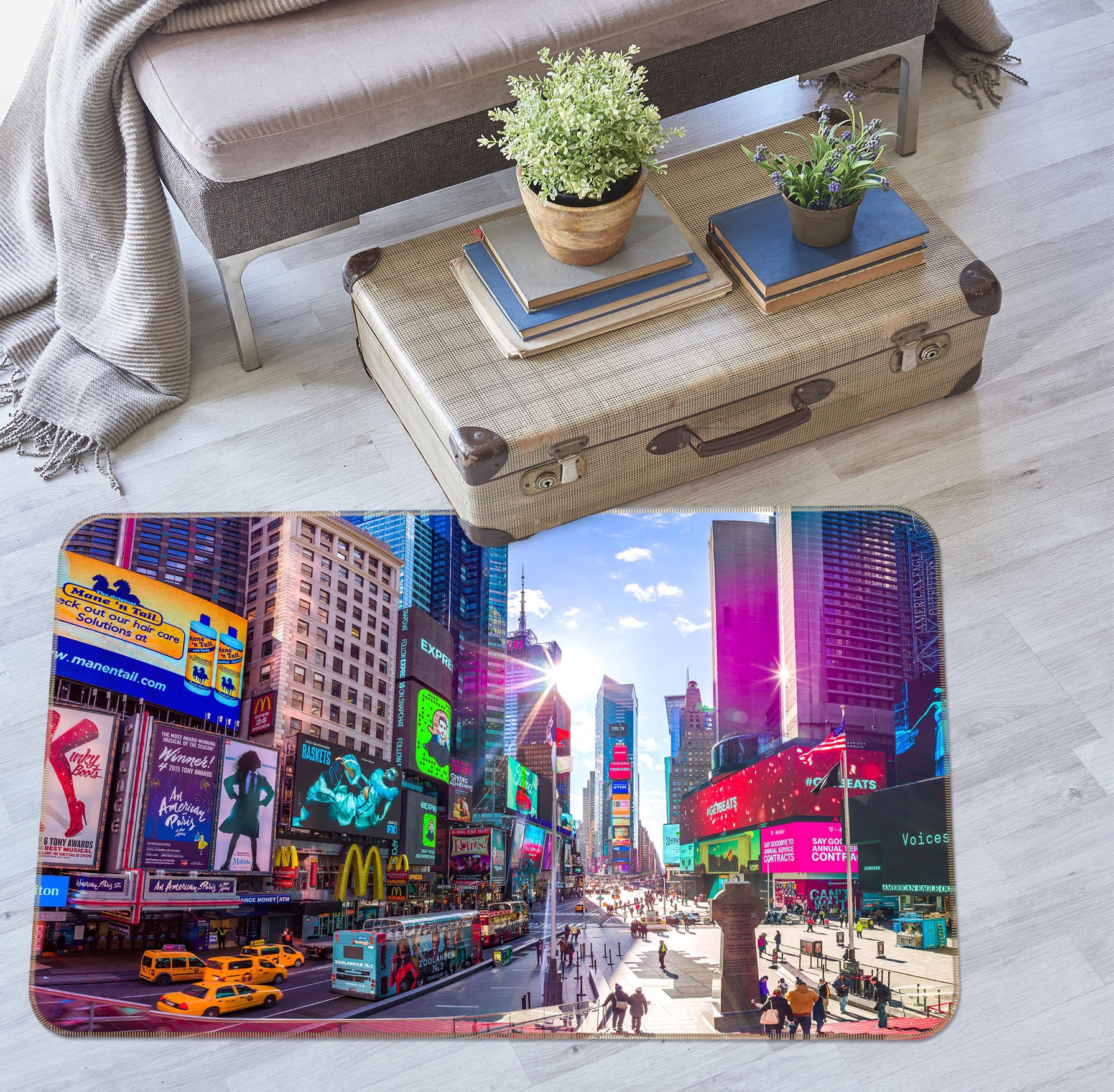 3D Colorful City 1010 Assaf Frank Rug Non Slip Rug Mat
