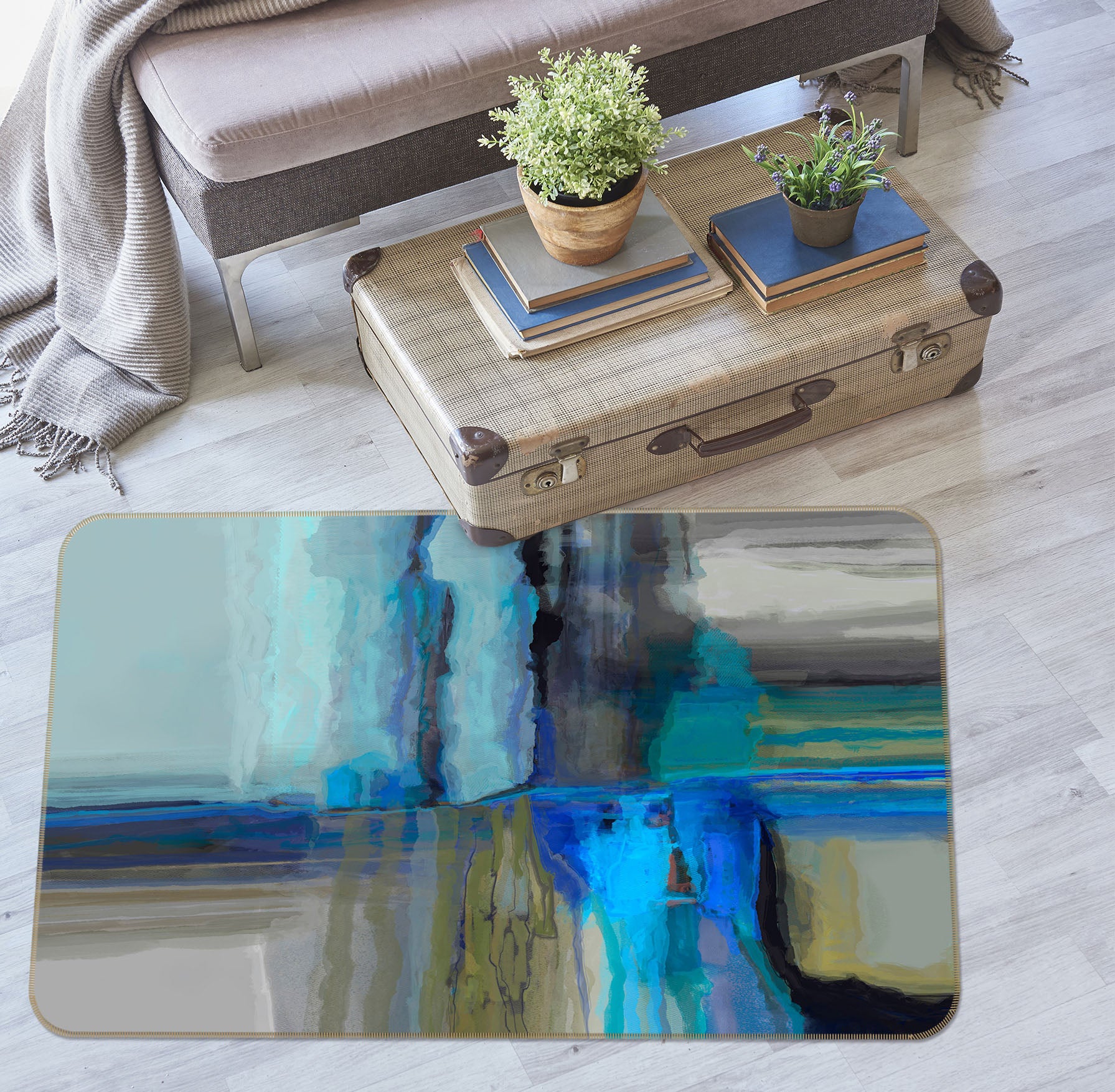 3D Undersea Channel 1009 Michael Tienhaara Rug Non Slip Rug Mat