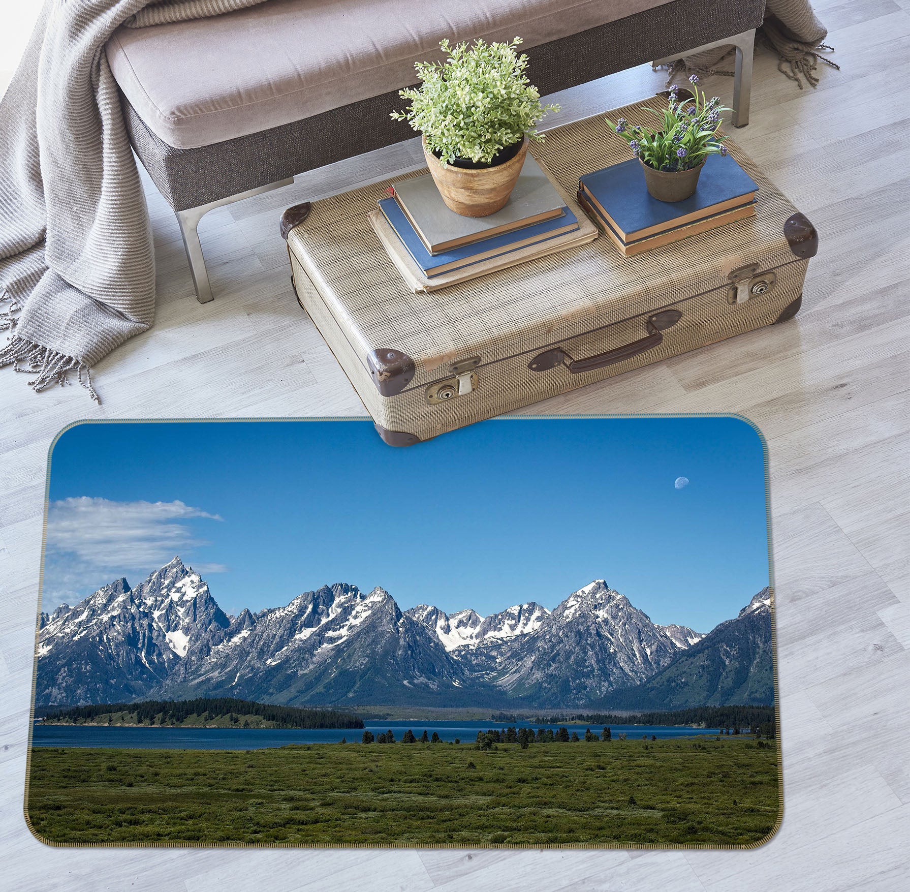 3D Snow Mountain 1117 Kathy Barefield Rug Non Slip Rug Mat