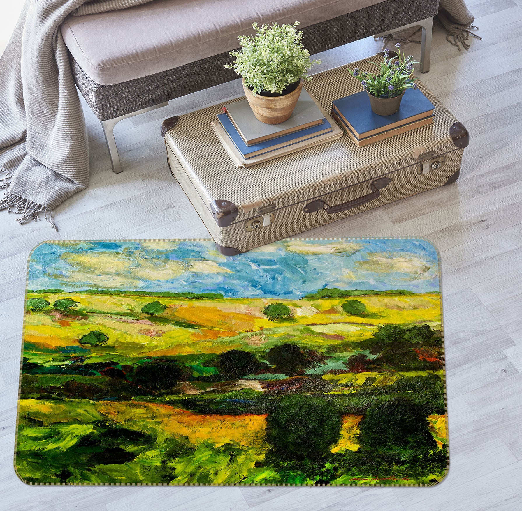 3D Field Tree 1064 Allan P. Friedlander Rug Non Slip Rug Mat