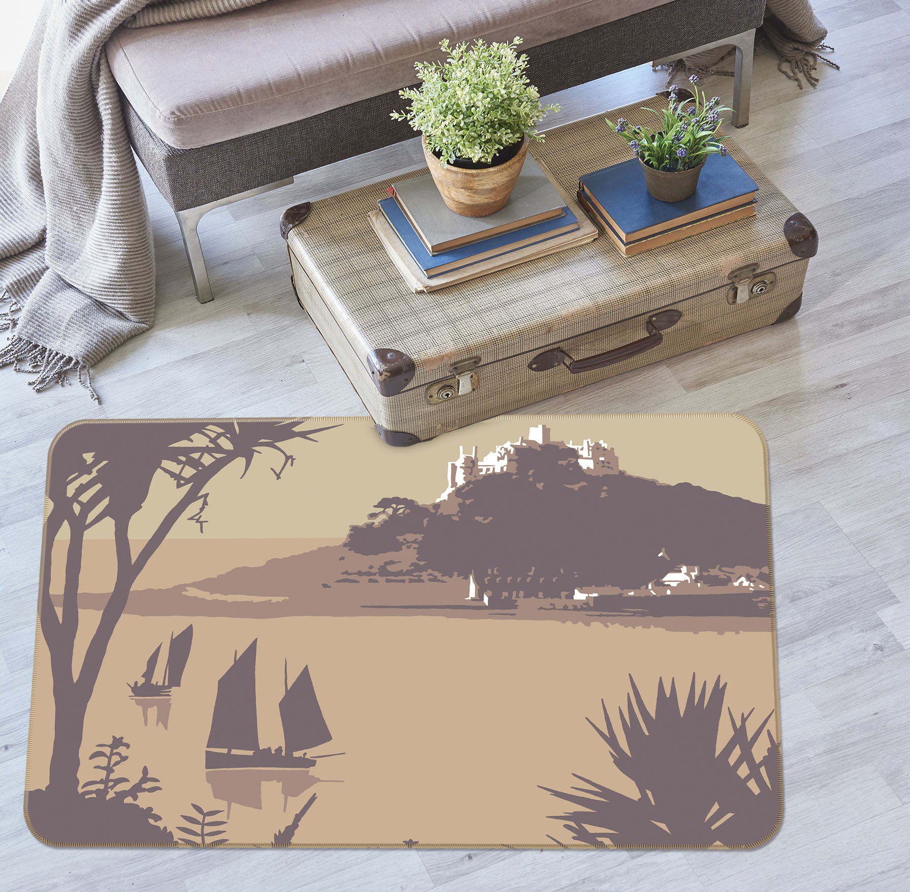 3D Marazion 1165 Steve Read Rug Non Slip Rug Mat