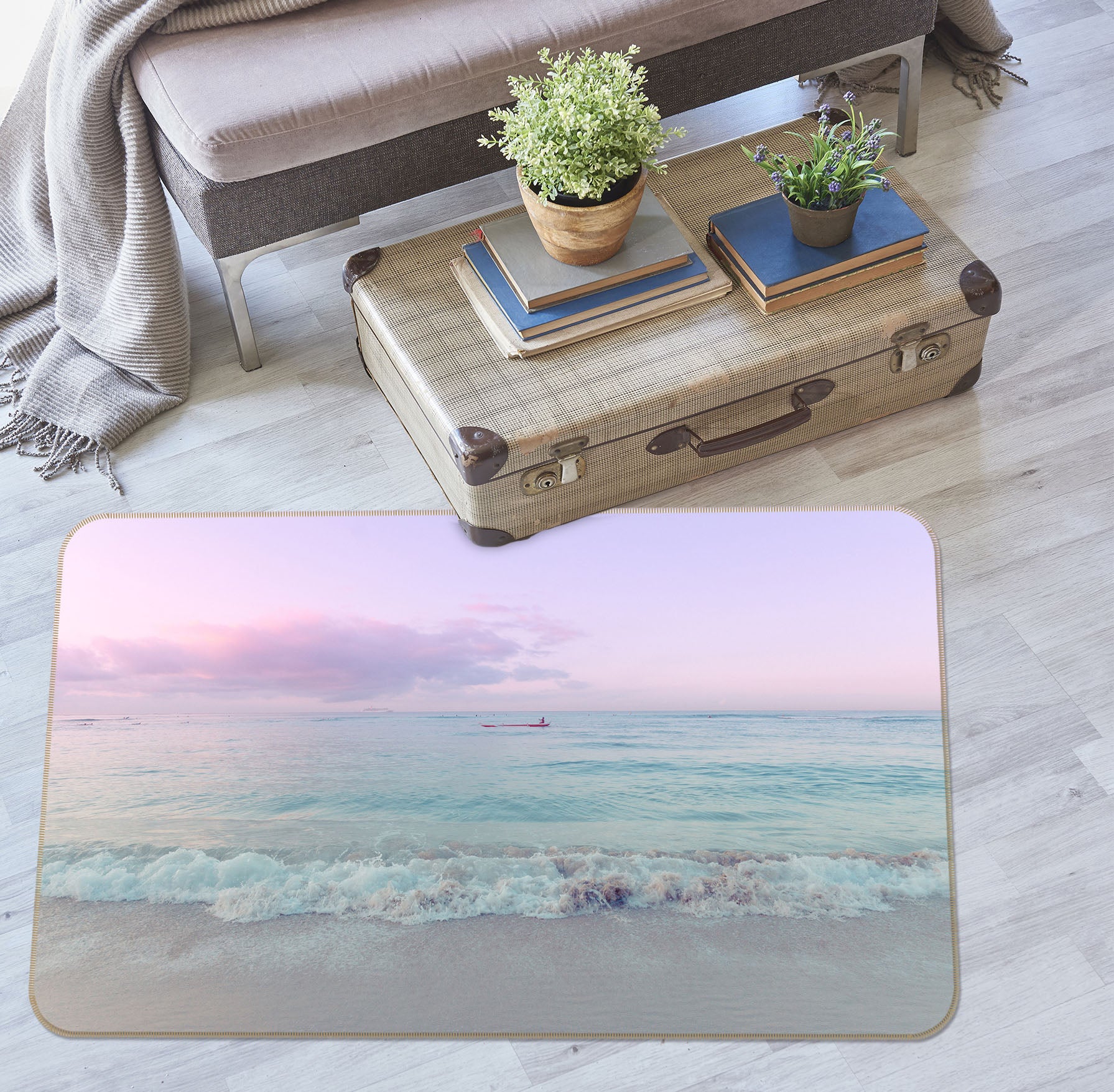 3D Sea Sky 1007 Noirblanc777 Rug Non Slip Rug Mat