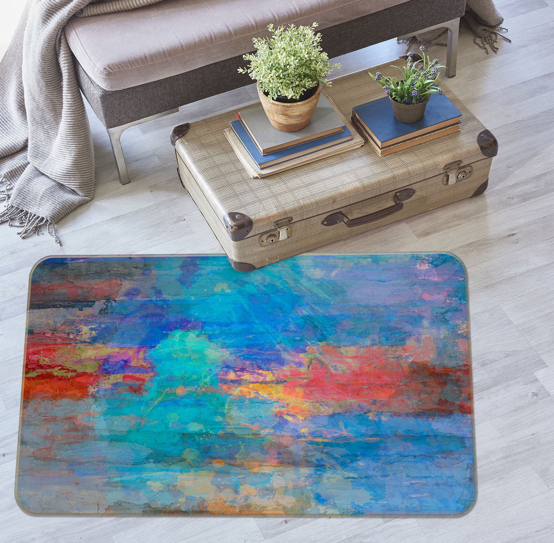 3D Blue Oil Painting 127 Michael Tienhaara Rug Non Slip Rug Mat