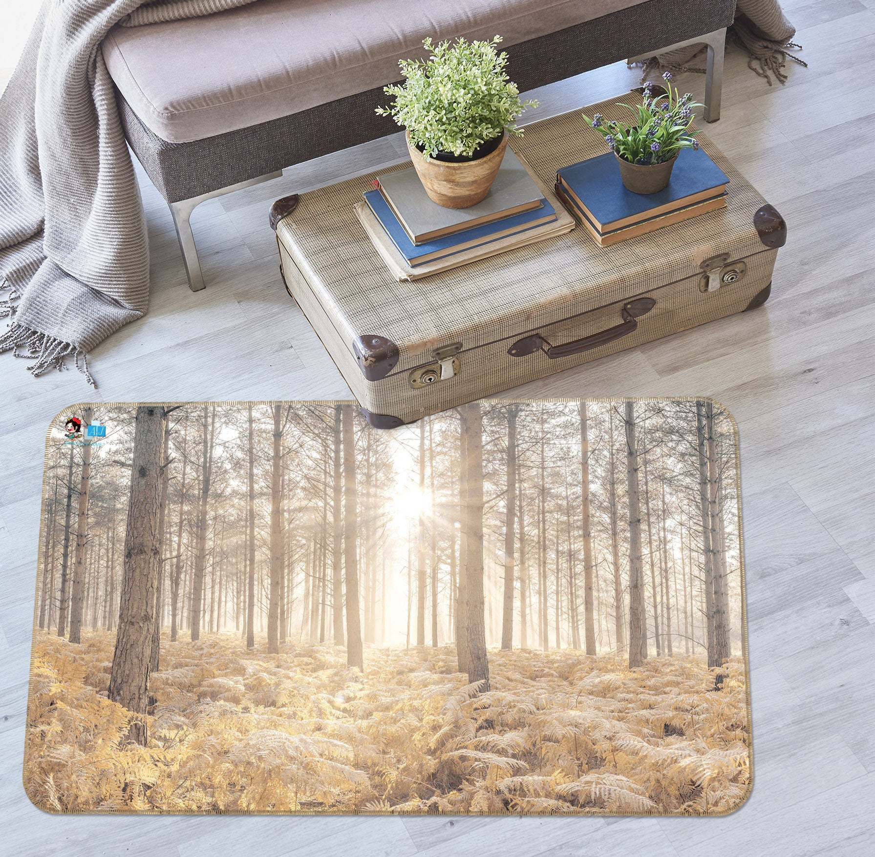3D Forest Sunshine 6752 Assaf Frank Rug Non Slip Rug Mat