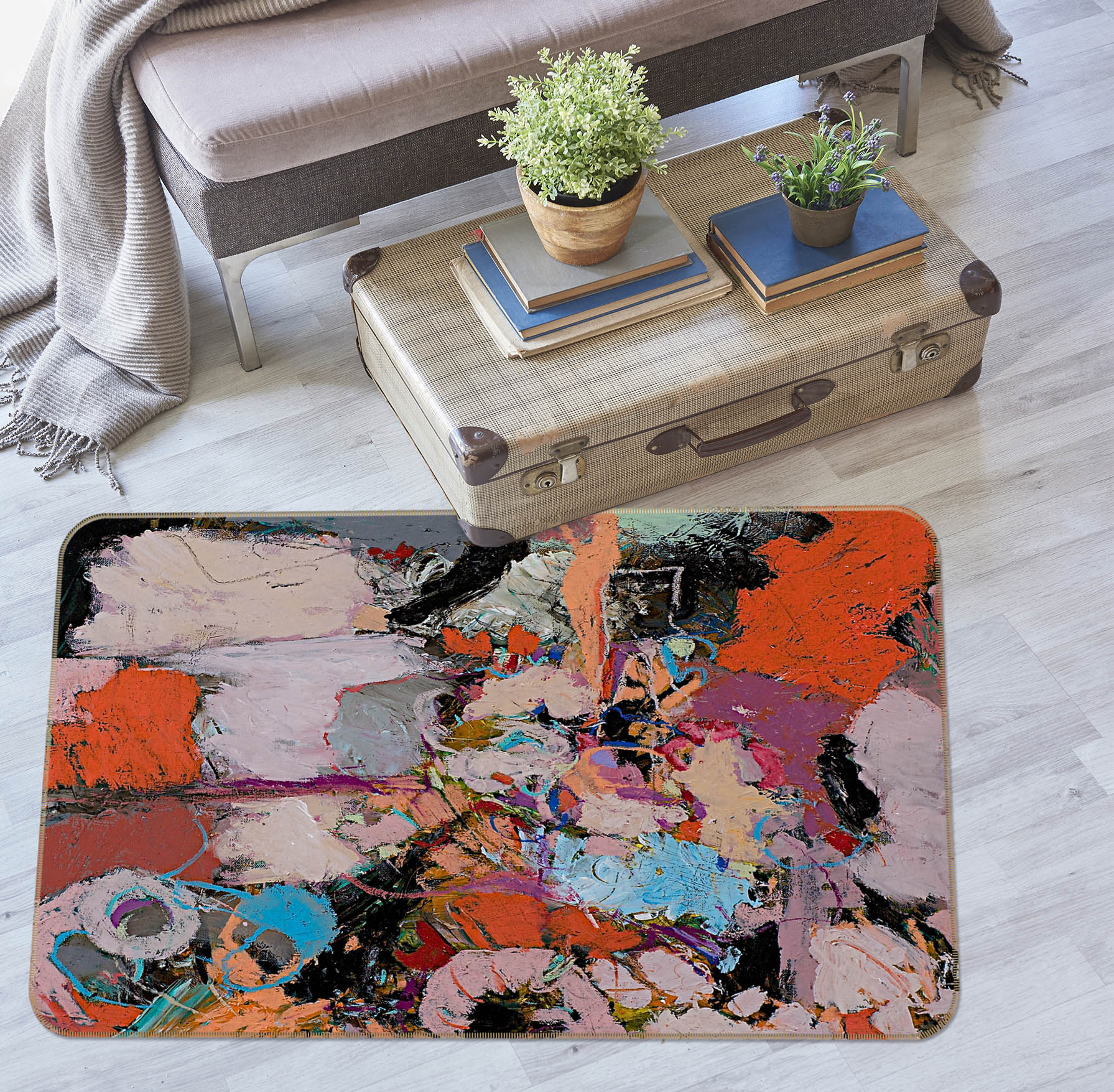 3D Color Graffiti 1007 Allan P. Friedlander Rug Non Slip Rug Mat