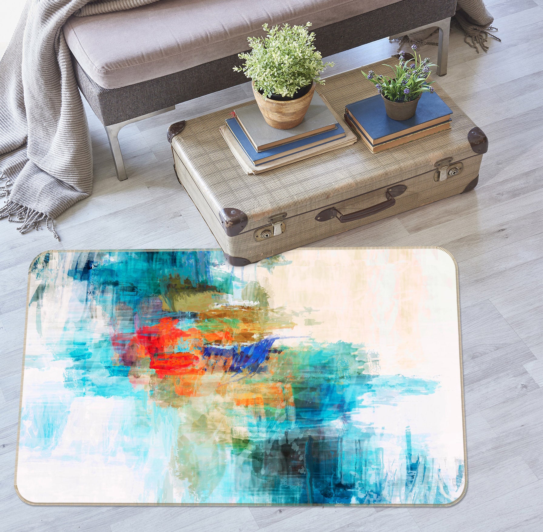 3D Abstract Art 106 Michael Tienhaara Rug Non Slip Rug Mat