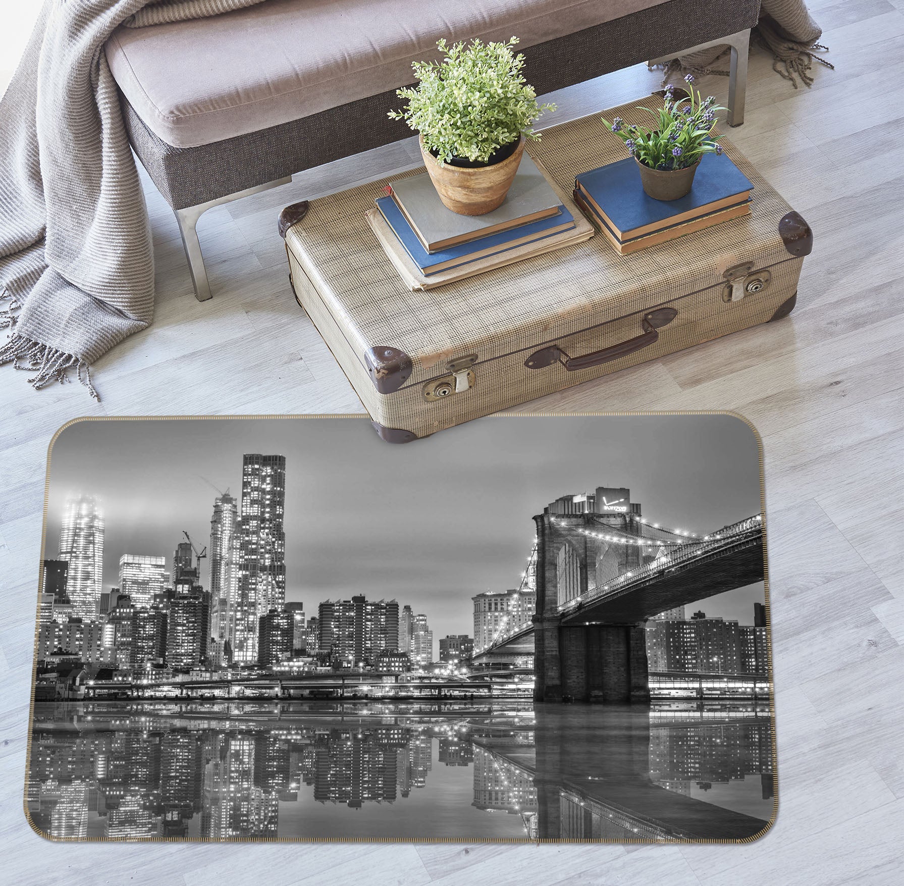 3D Grey City 1095 Marco Carmassi Rug Non Slip Rug Mat