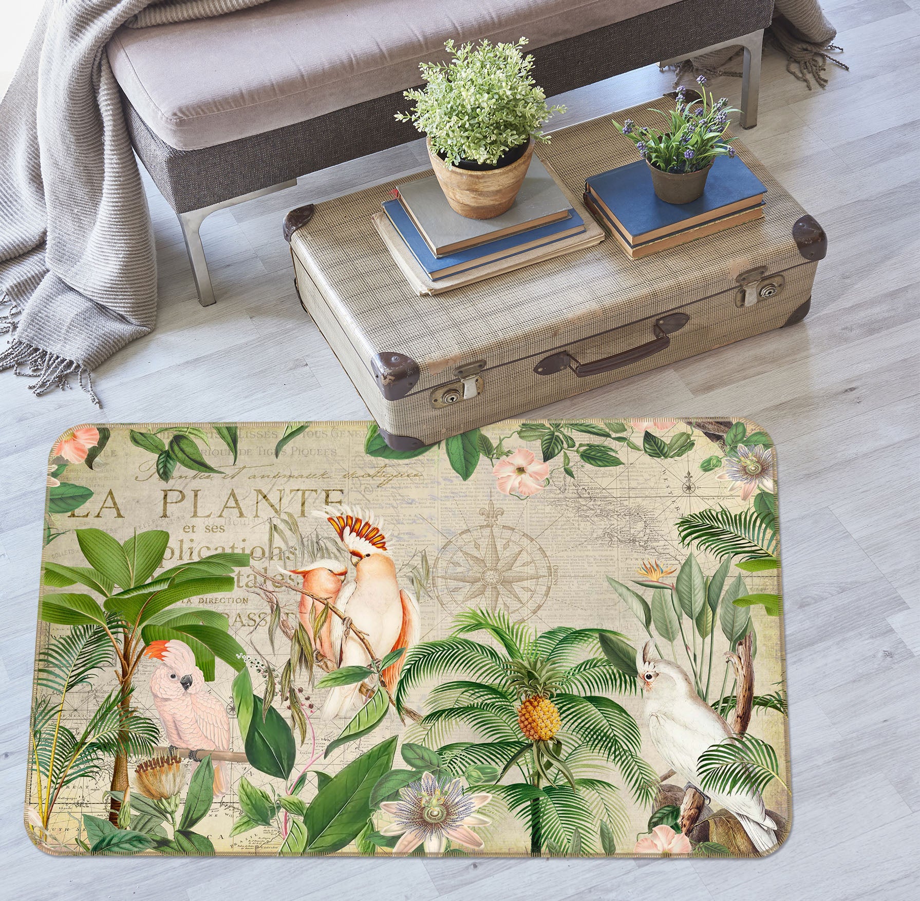 3D Parrot Friend 1044 Andrea haase Rug Non Slip Rug Mat