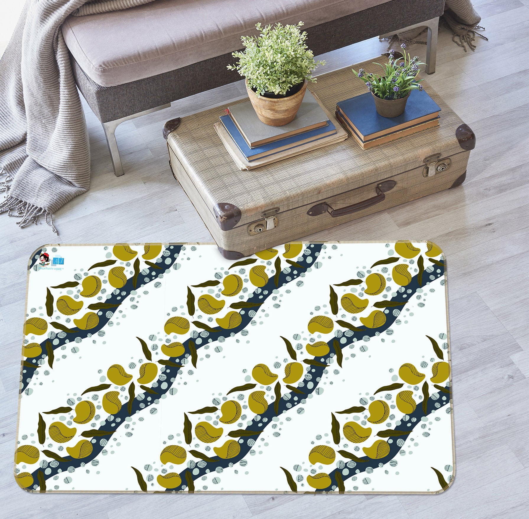 3D Green Beans Pattern 107125 Kashmira Jayaprakash Rug Non Slip Rug Mat