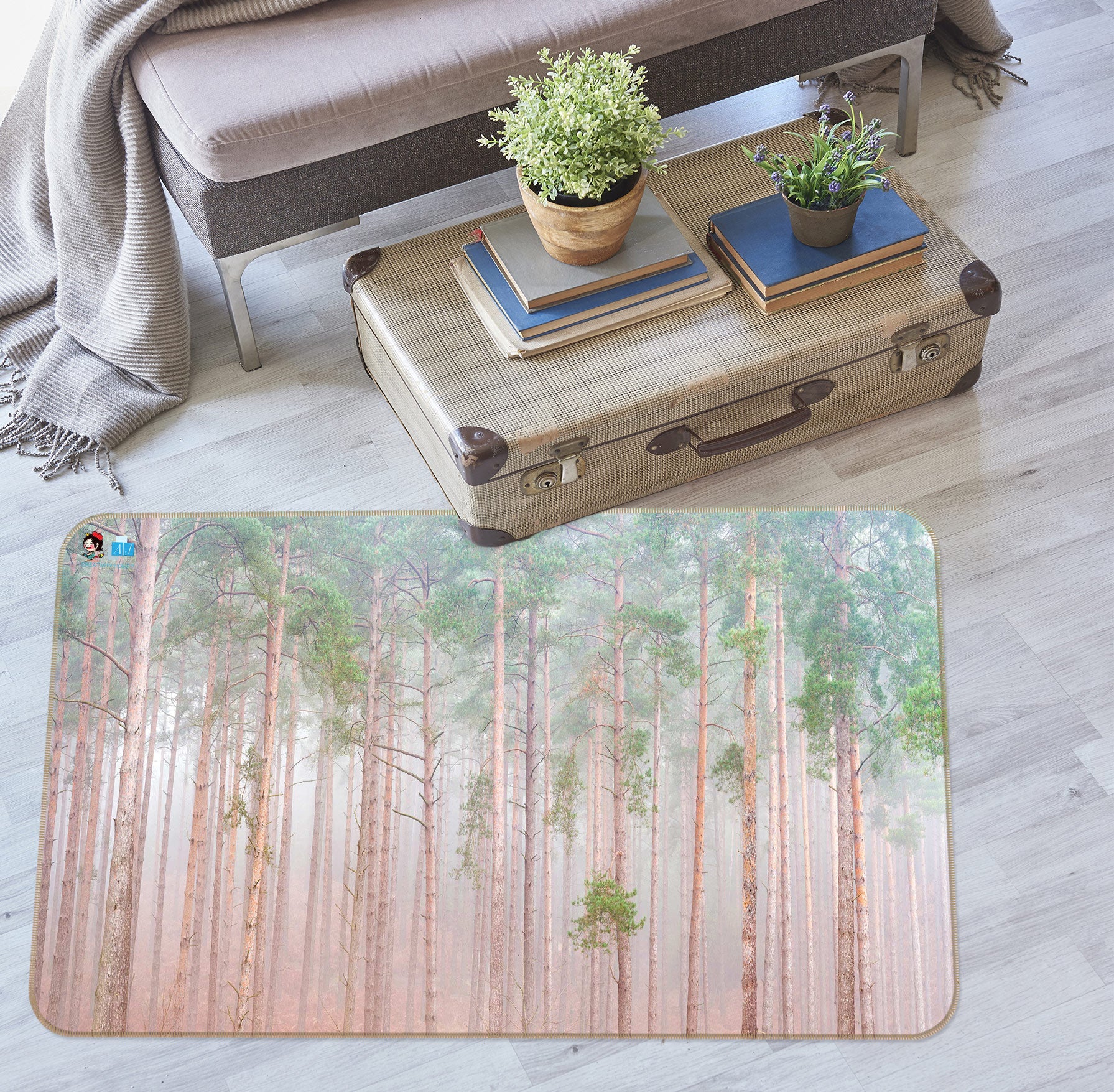 3D Tree Trunk 6895 Assaf Frank Rug Non Slip Rug Mat