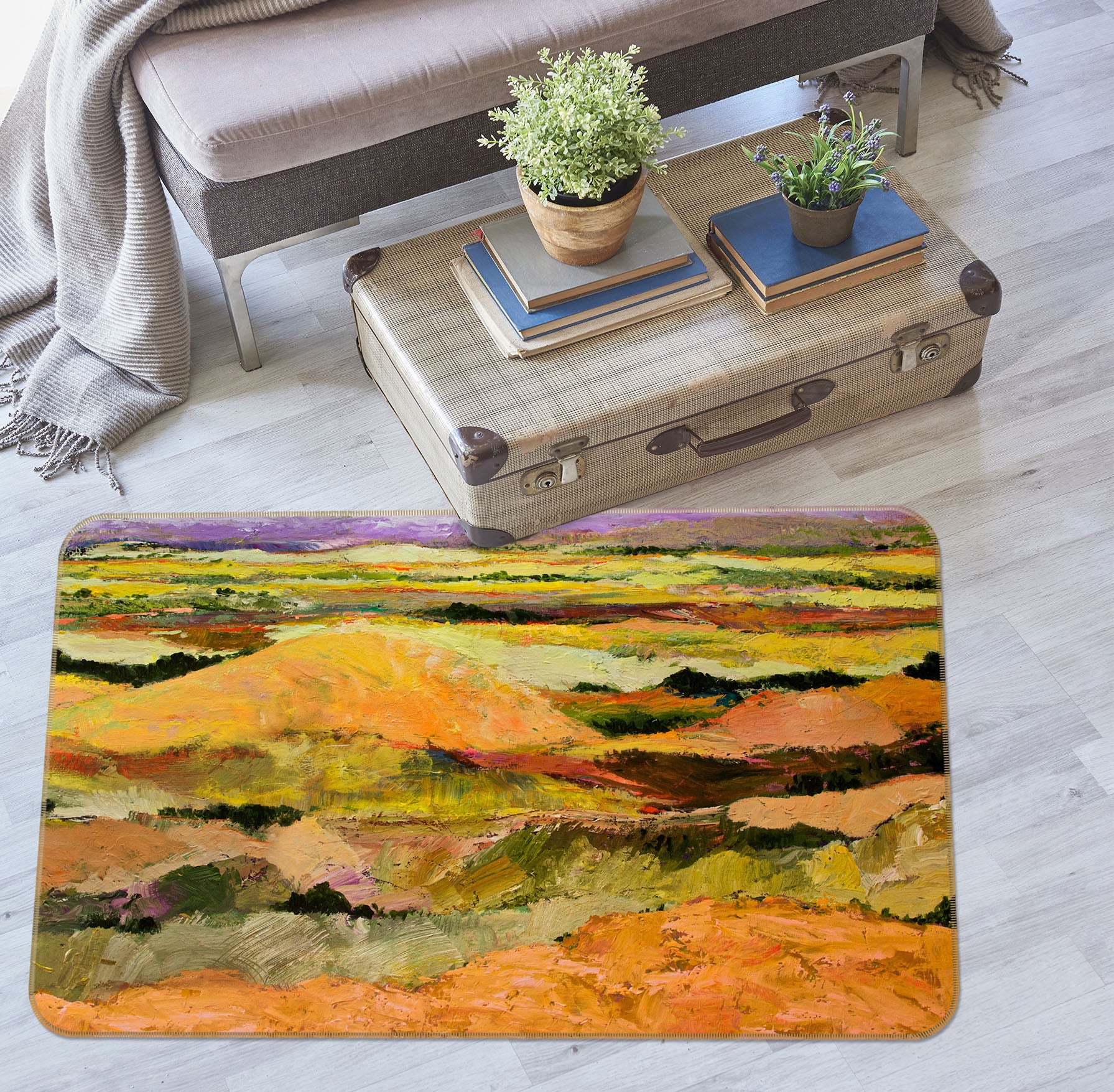 3D Colored Field 1010 Allan P. Friedlander Rug Non Slip Rug Mat